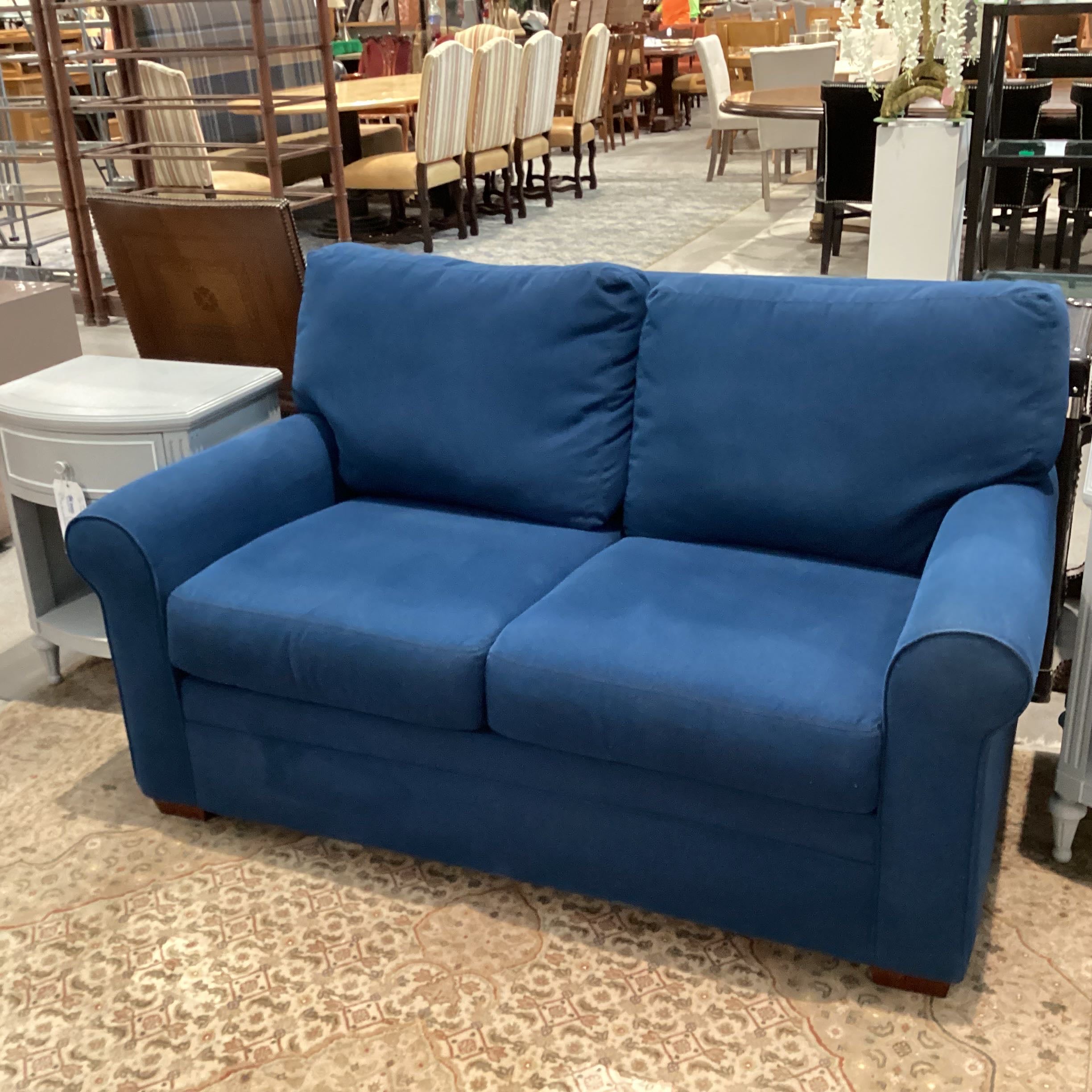 American Leather Furniture Blue Loveseat Sofa