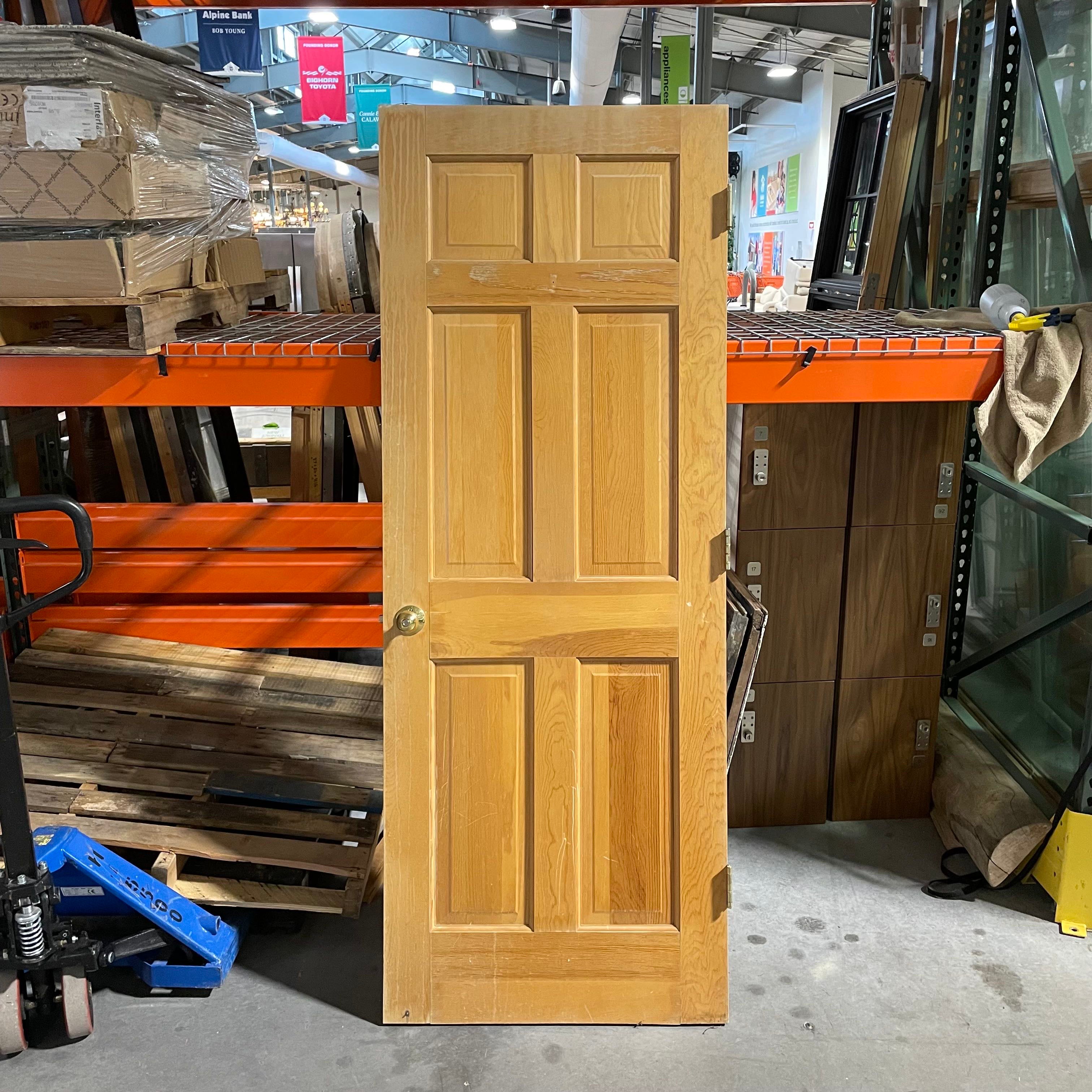 32"x 80"x 1.375" 6 Panel Honey Brown Oak Interior Door