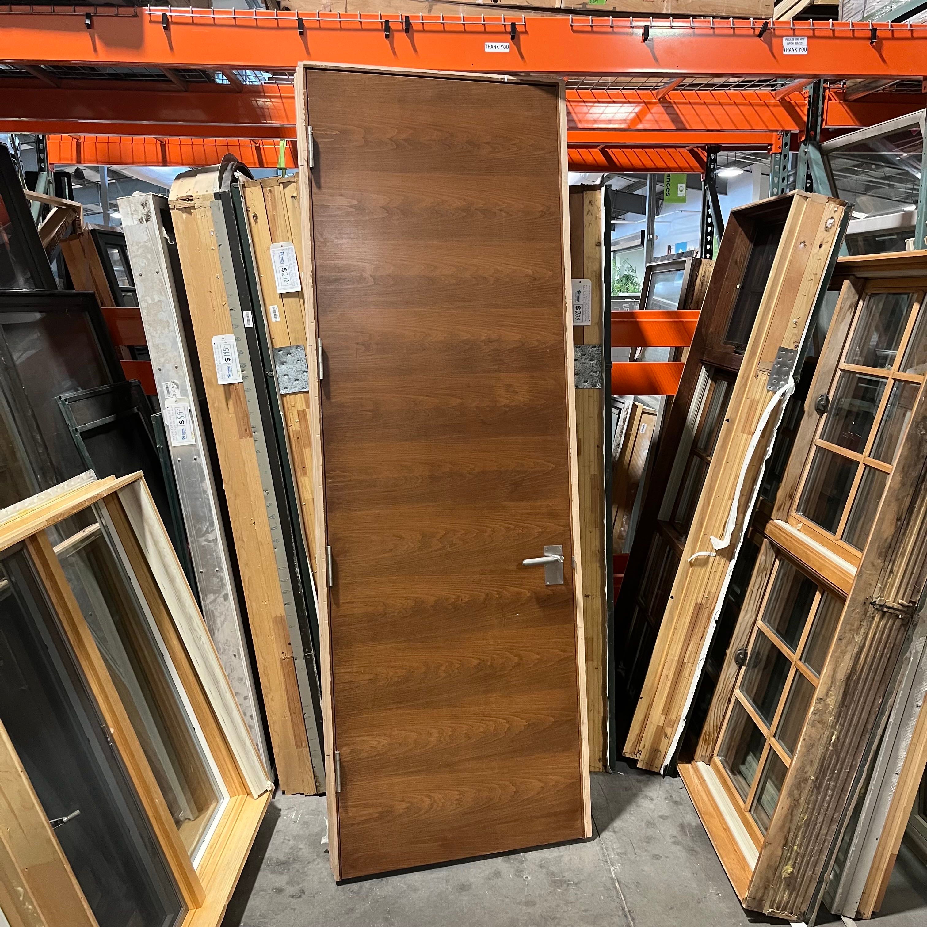 31.75"x 96"x 1.75" Slab Brown Stained Alder Veneer and Alder Jamb and Case Trim Interior Door
