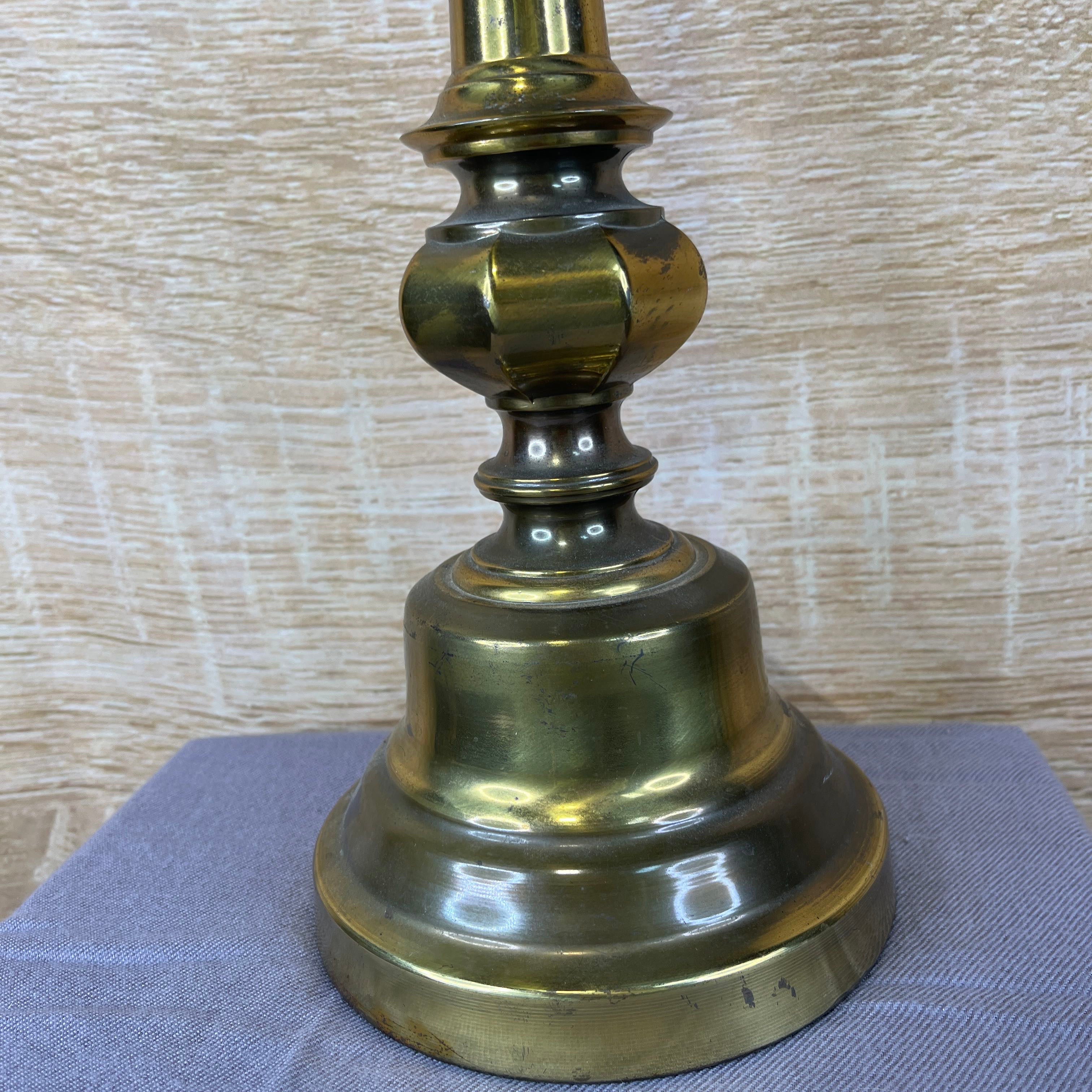 Vintage Stiffel Style Brass Candelstick Table Lamp