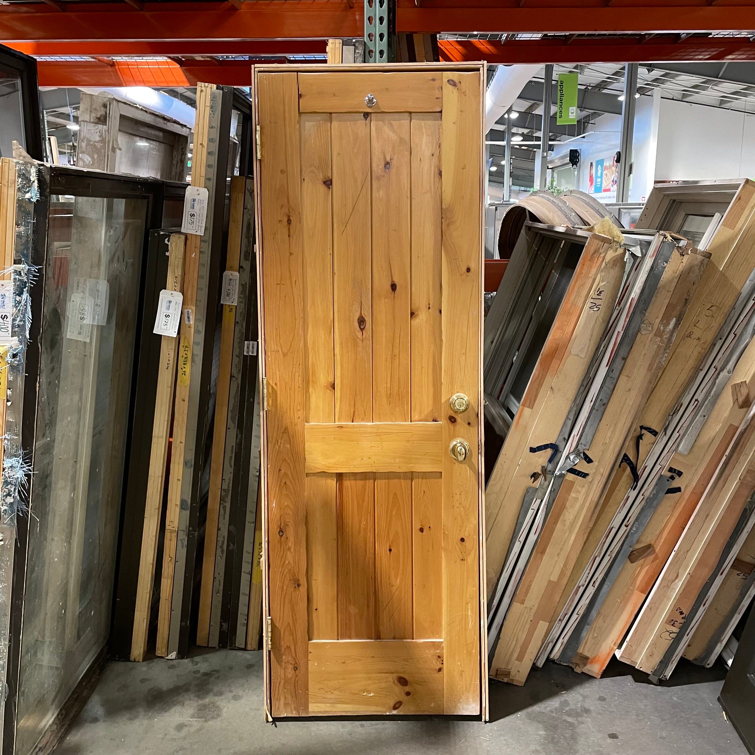 28"x 84"x 1.75" 2 Panel Wainscot Knotty Pine Honey Finish Interior Door