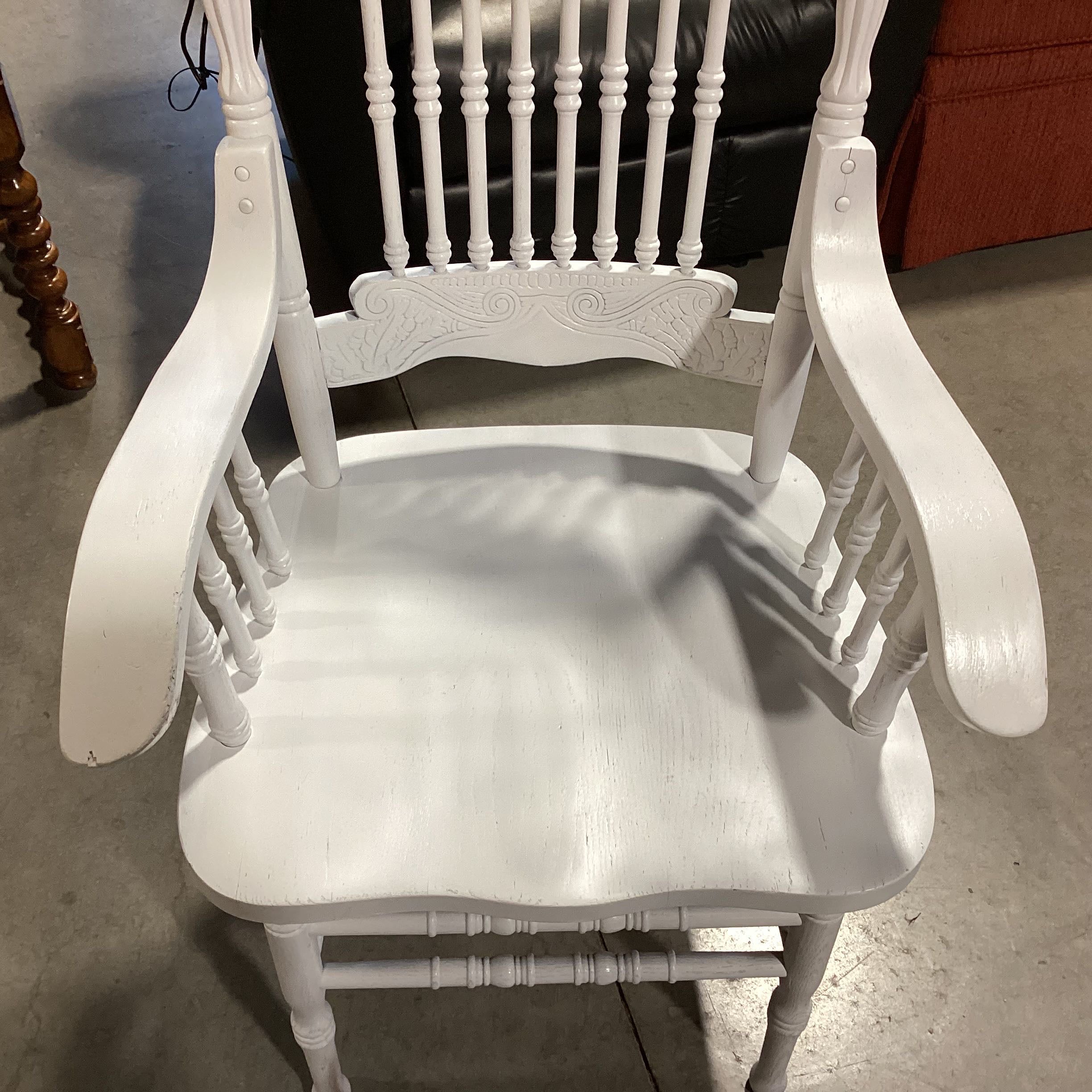 White Pressed Oak Design Dining Arm Chair