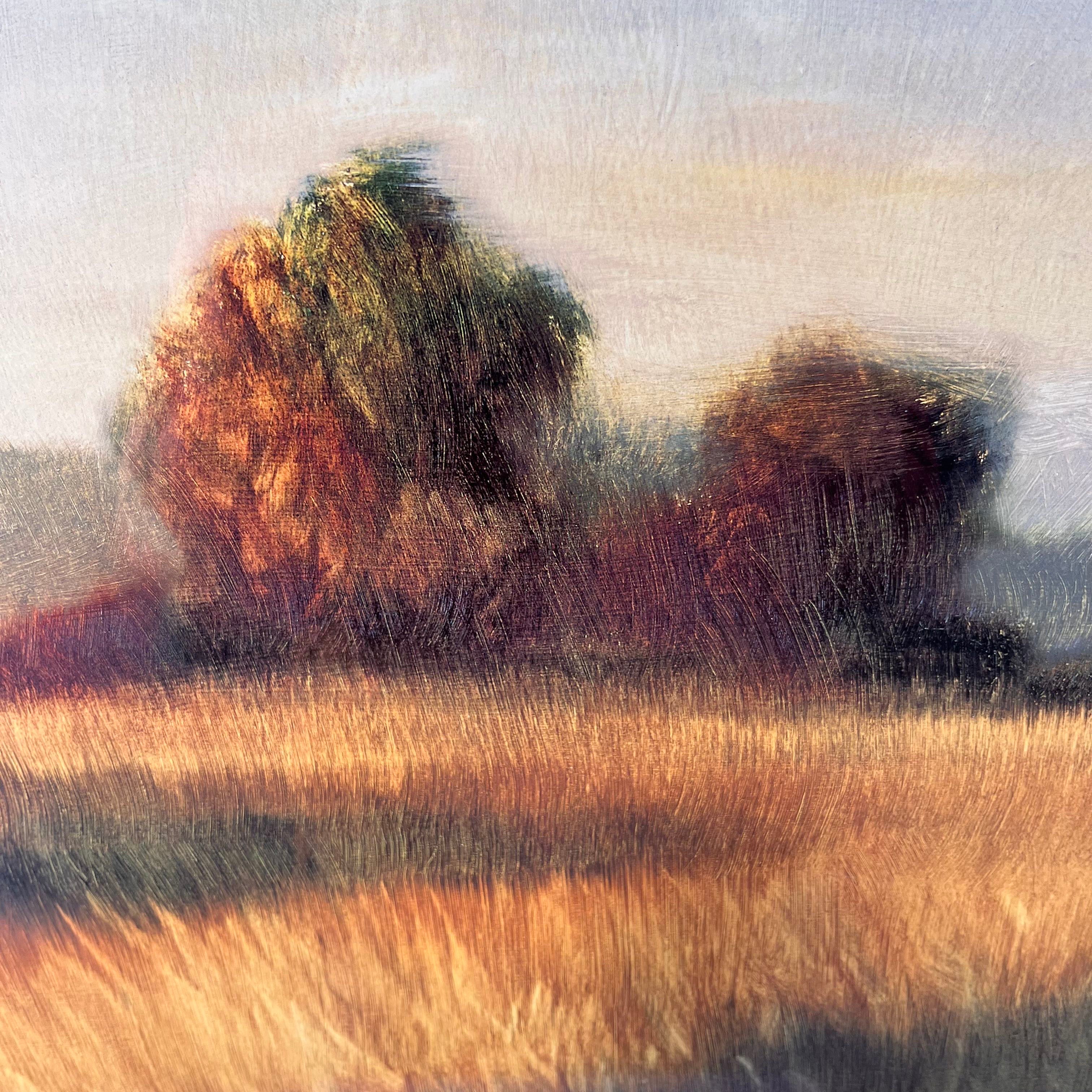 Wheat Field and Trees Print of Painting
