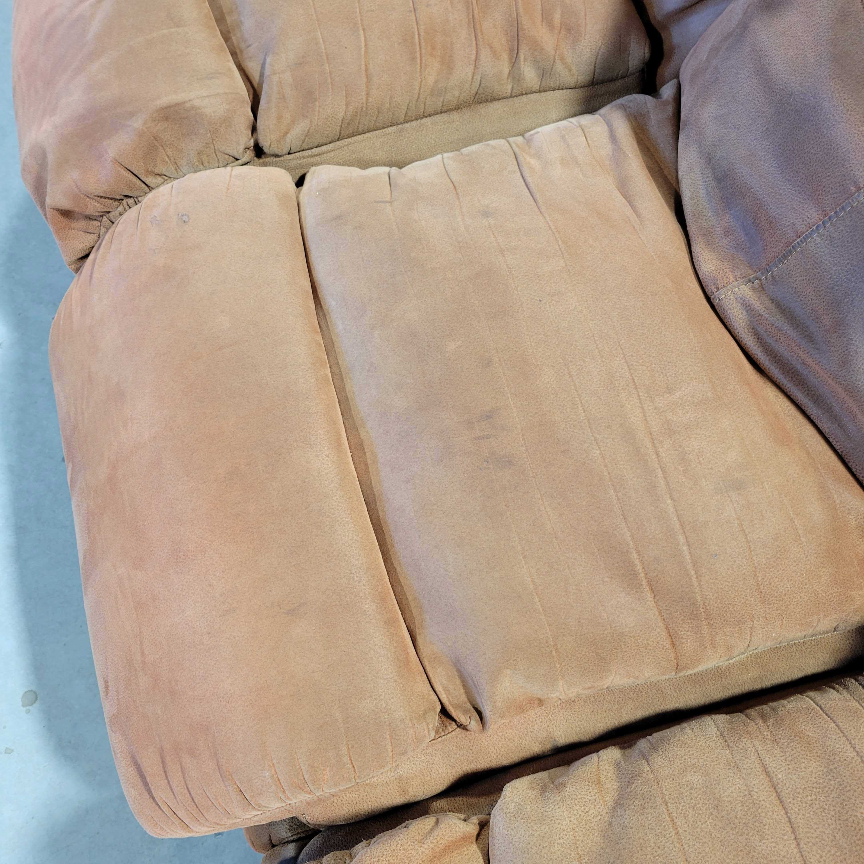 89"x 40"x 35" Burnt Orange Brown Micro Suede Queen Sleeper Sofa