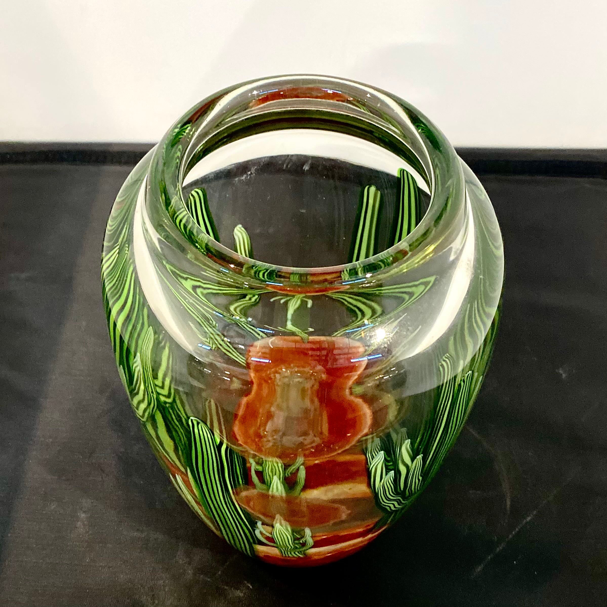 1970's Orient and Flume Bryers Cactus Art Glass Vase