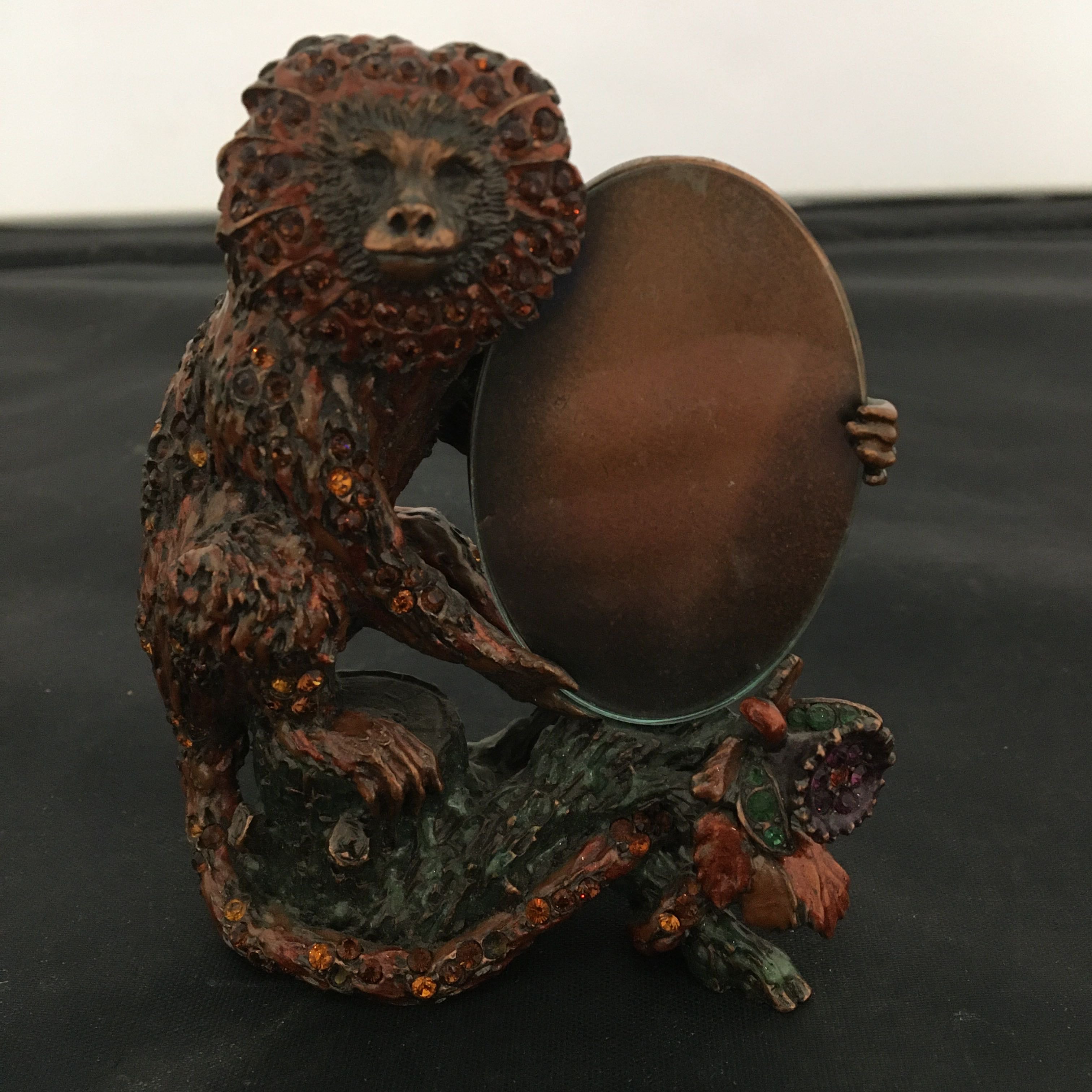 Jay Strongwater with Encrusted Jewels Monkey Photo Frame