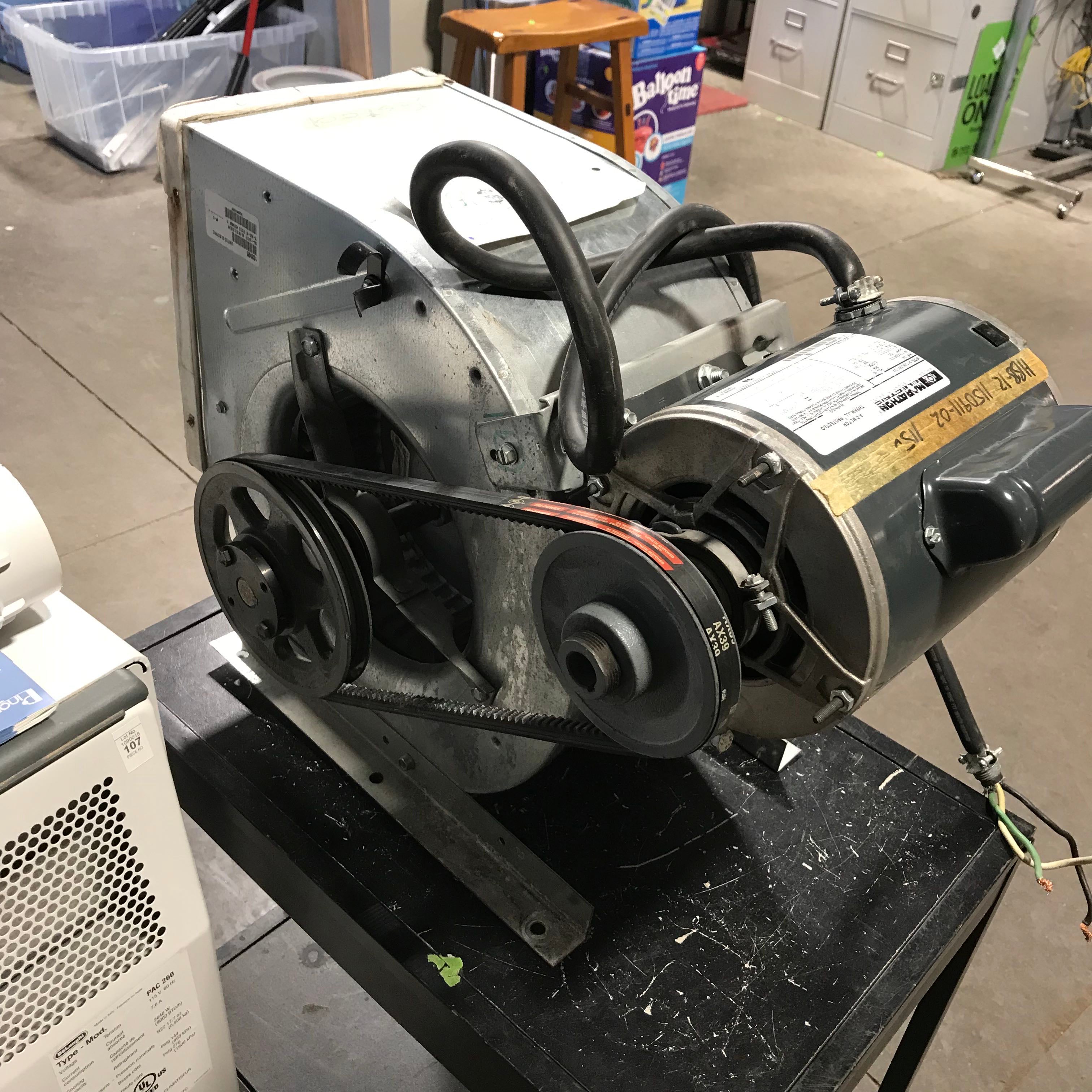 Blower Fan with Marathon Electric 3/4hp Motor (1 Speed) 110/220v rpm 1725