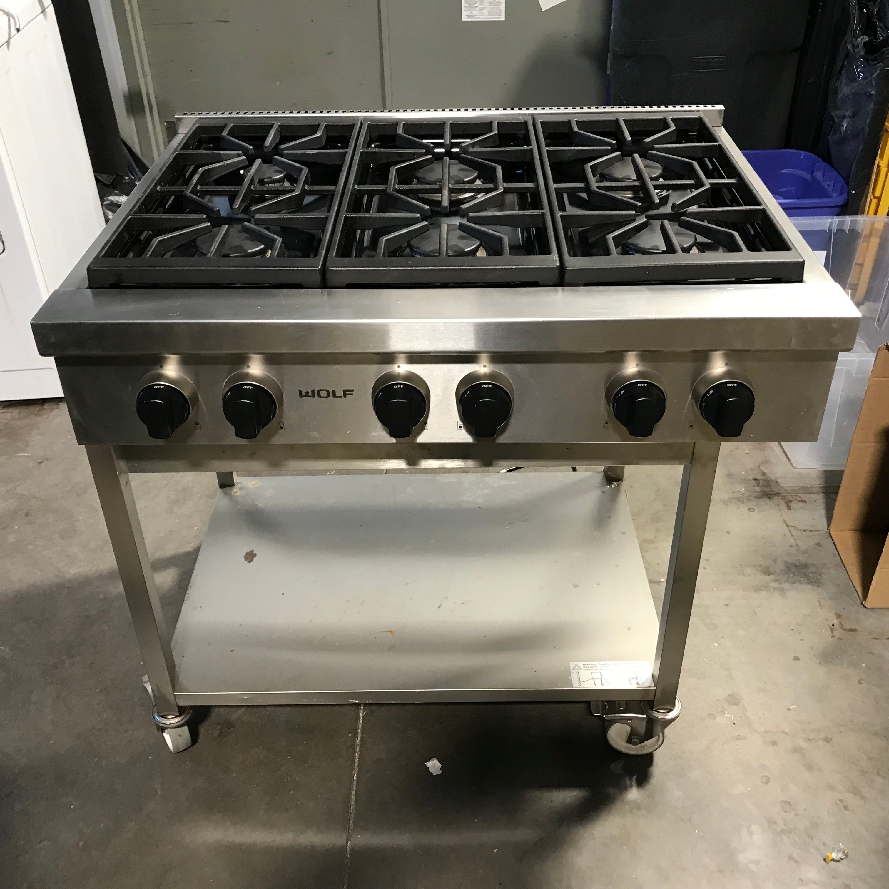 Wolf 36" Stainless Steel 6 Burner Gas Cook Top
