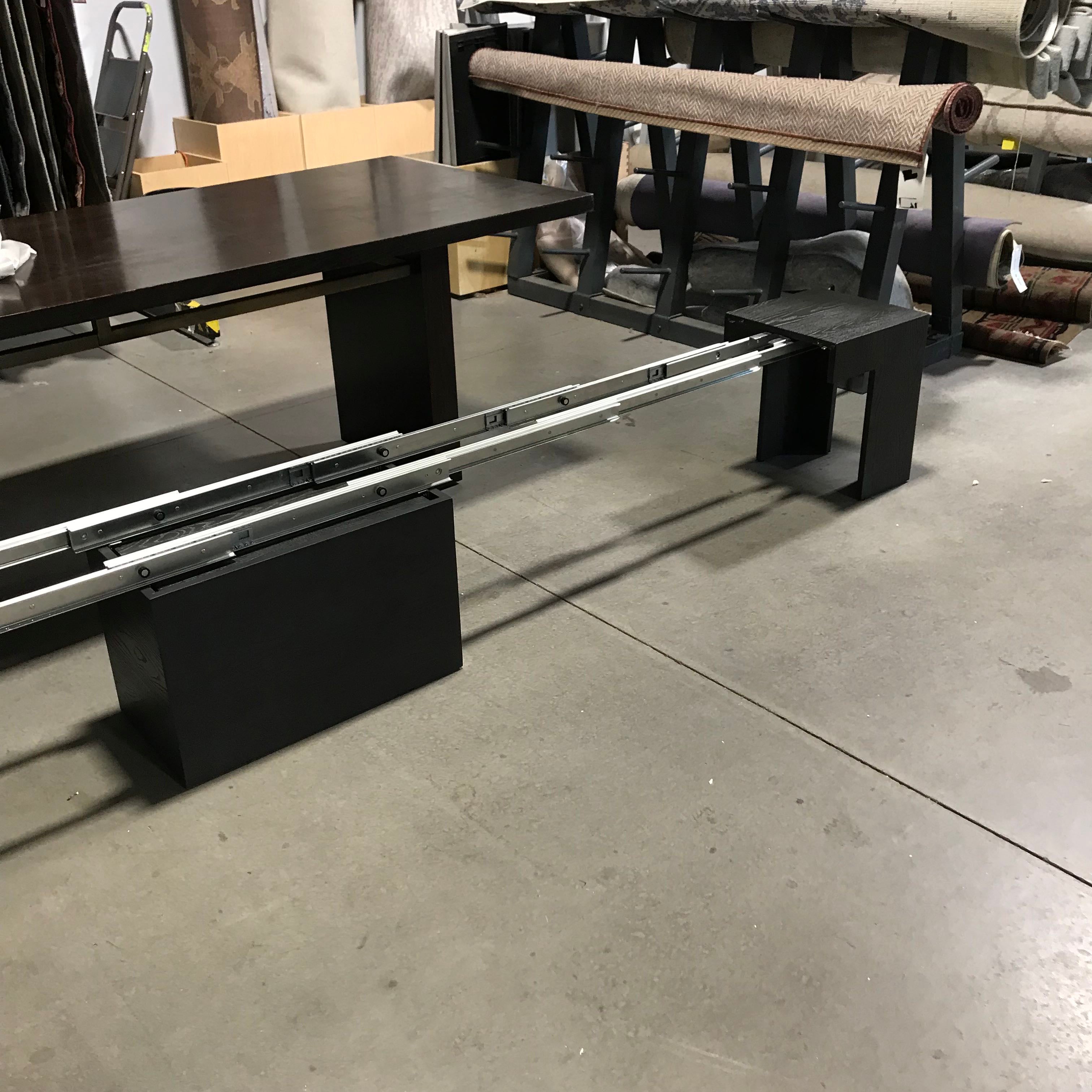 Transformer Table Company Extendable Espresso Colored Wood Grain Finish Bench