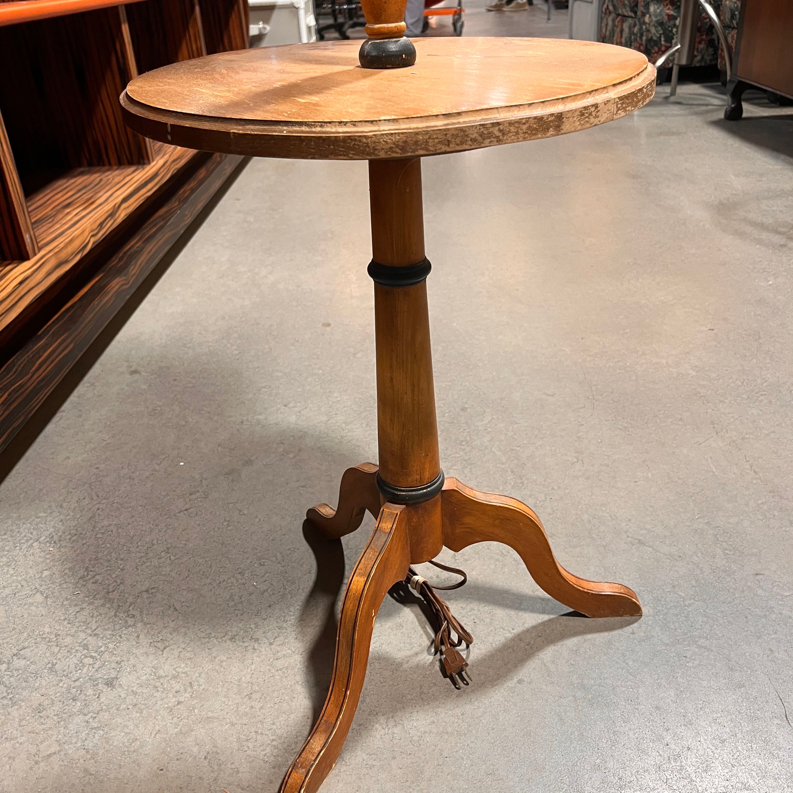 Wooden 3-Leg Table Floor Lamp