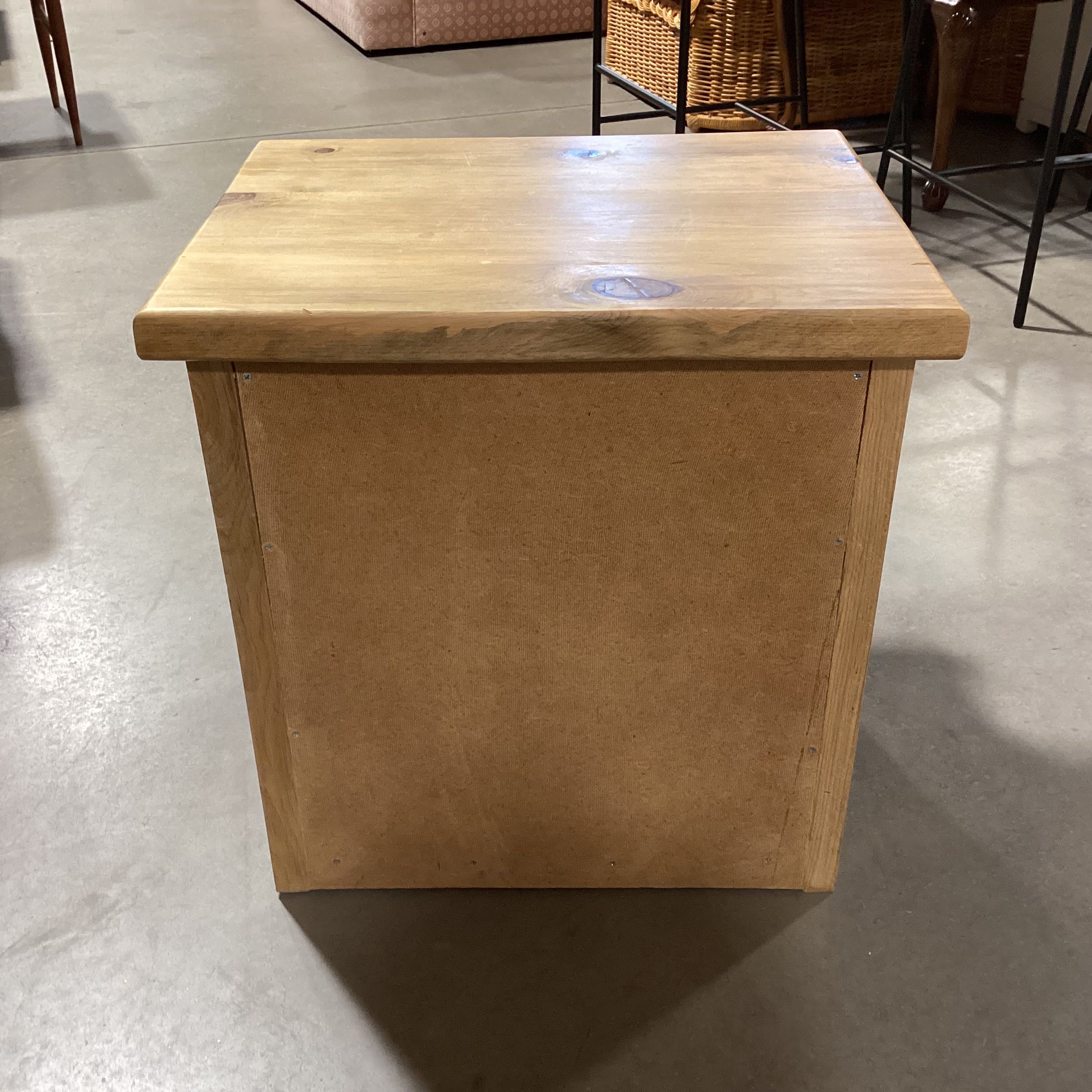 Danish Mid Century Solid Pine 1 Drawer & Shelf End Table