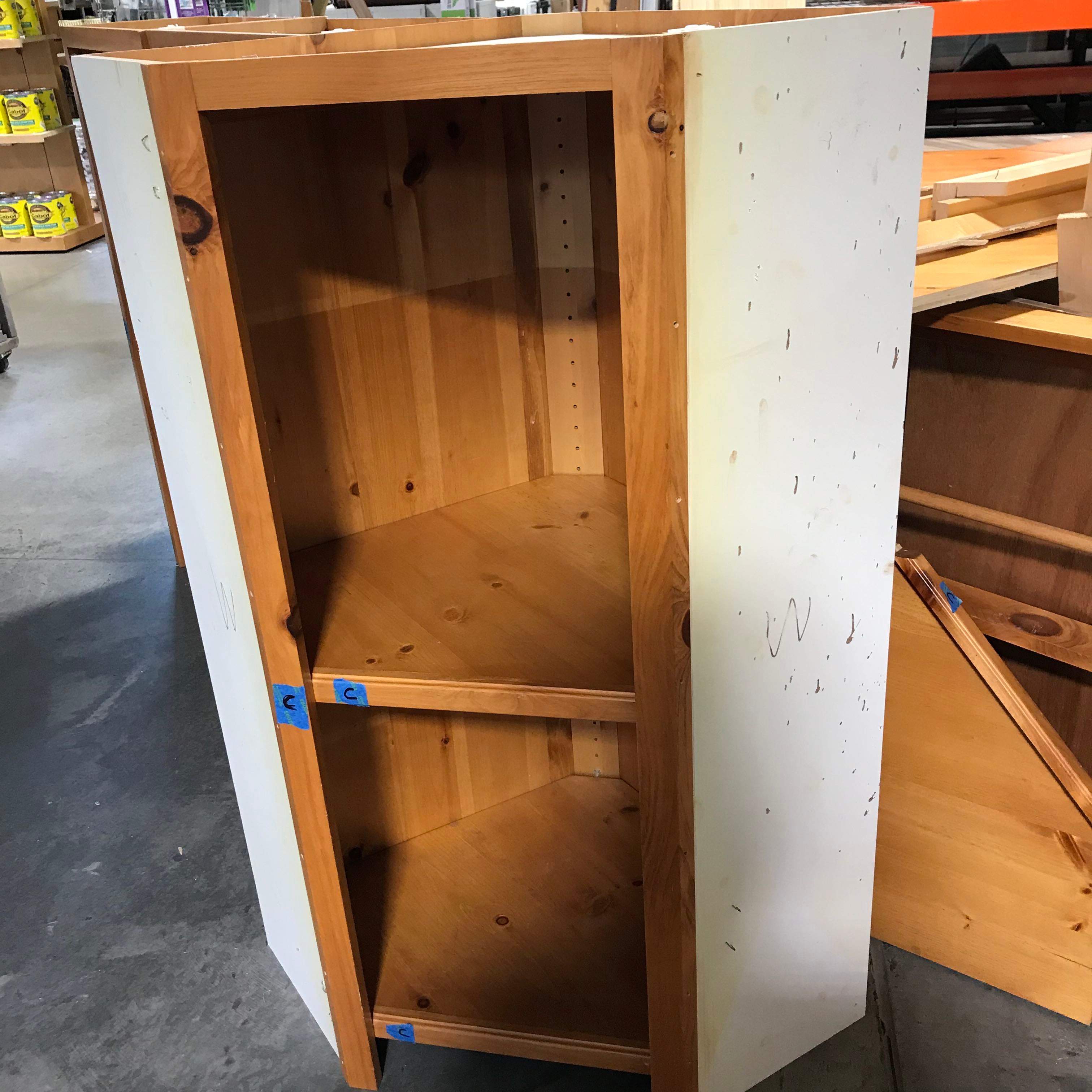 9 Piece Vintage Pine Wood Boxes Shelves Wood Cornwer Counter Top Cabinet Set