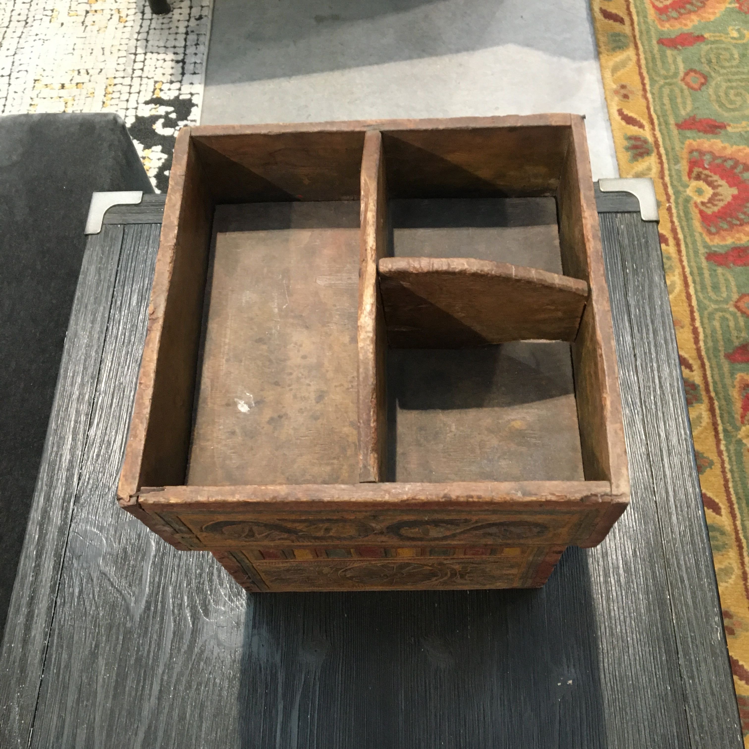 Antique Wood Sewing Box Very Rustic Wood Box Sewing Box with