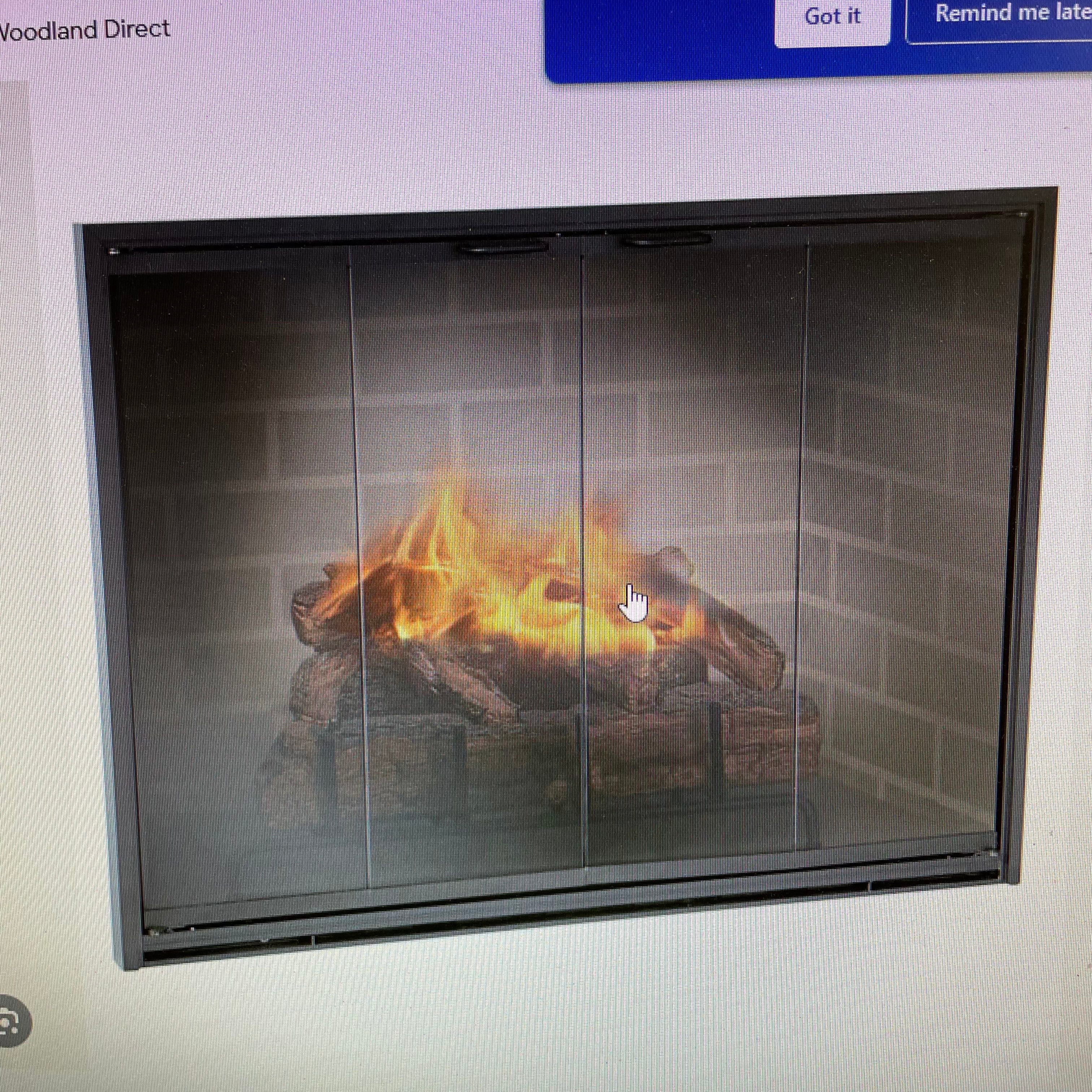 49"x 33.5"x 1.5" Design Specialties Black Metal Clad Glass w/ Screen Fireplace Doors