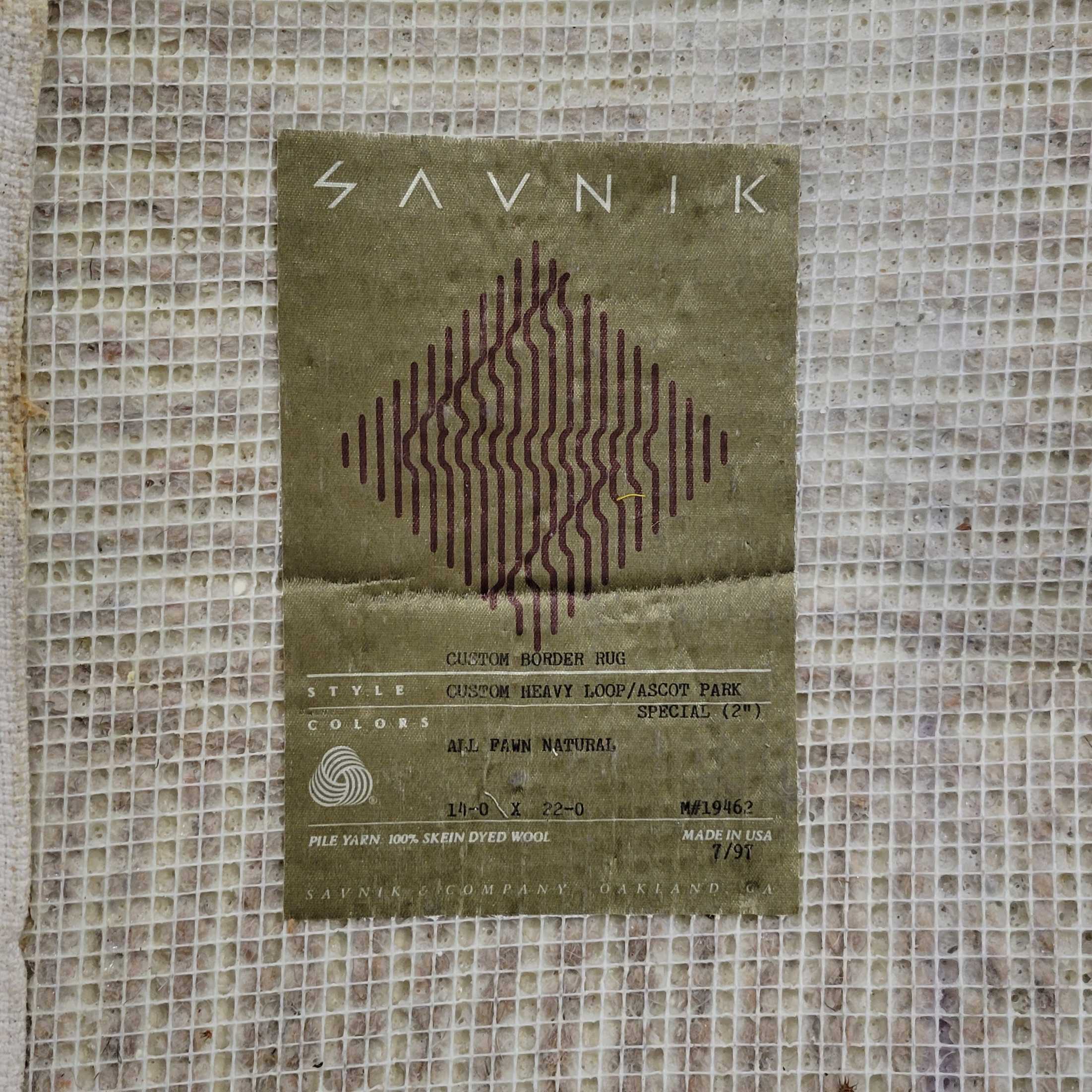 14'x 22' Savnik Fawn Natural Heavy Loop Custom Border Skein Dyed Wool Rug