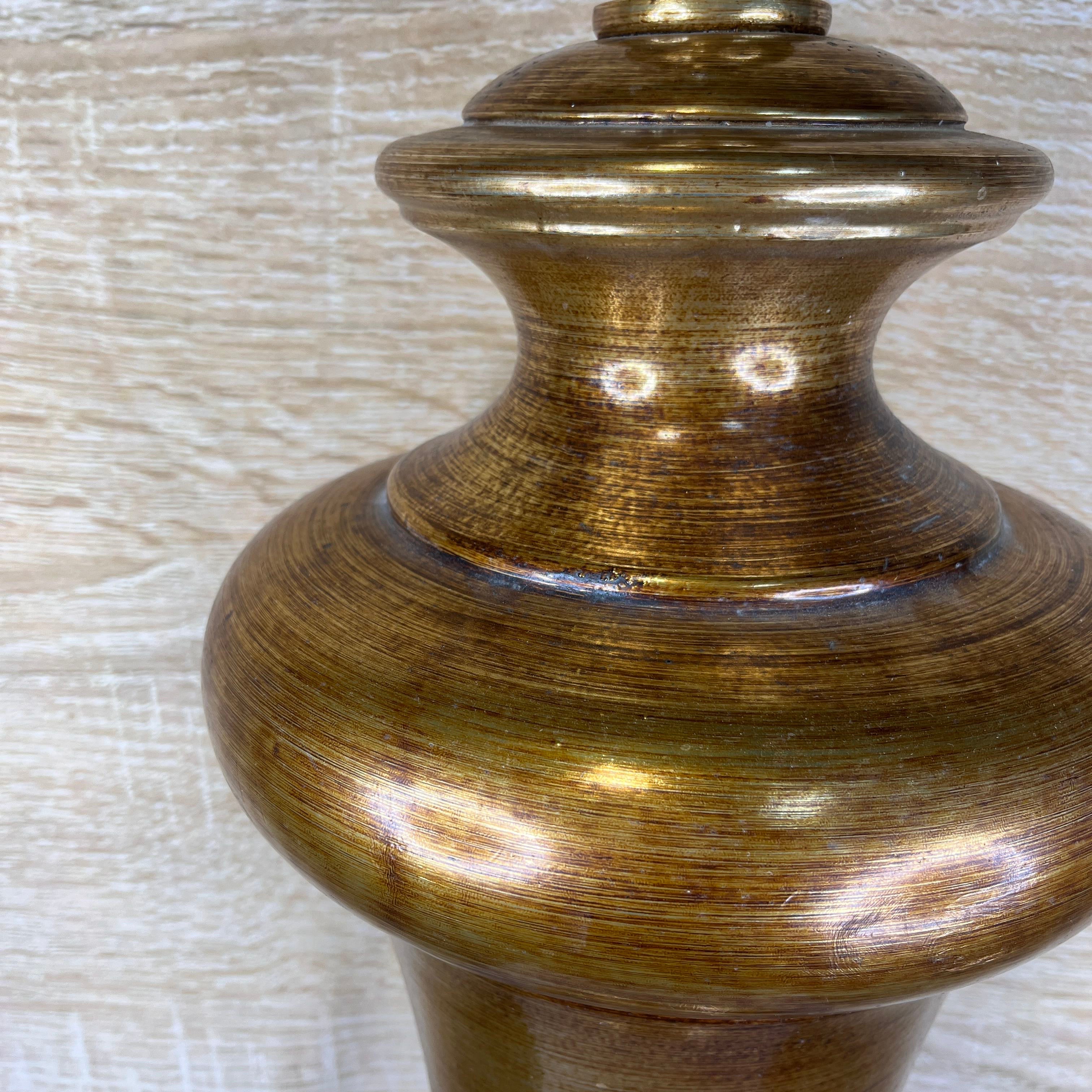 Oversized Rust Painted Urn Table Lamp