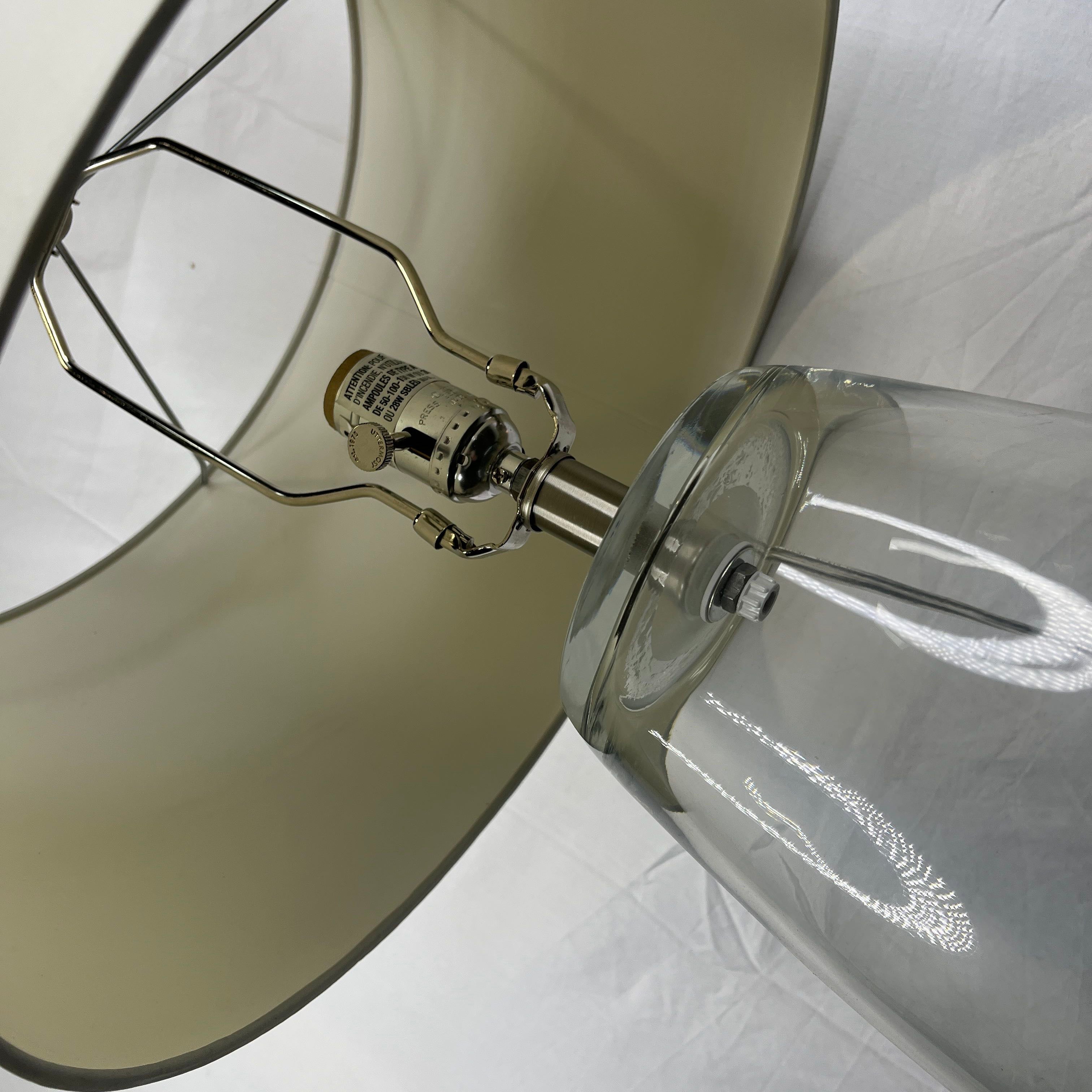 Arteriors Jamal Smokey Gray Ombre Glass Jar Base with Shade Table Lamp