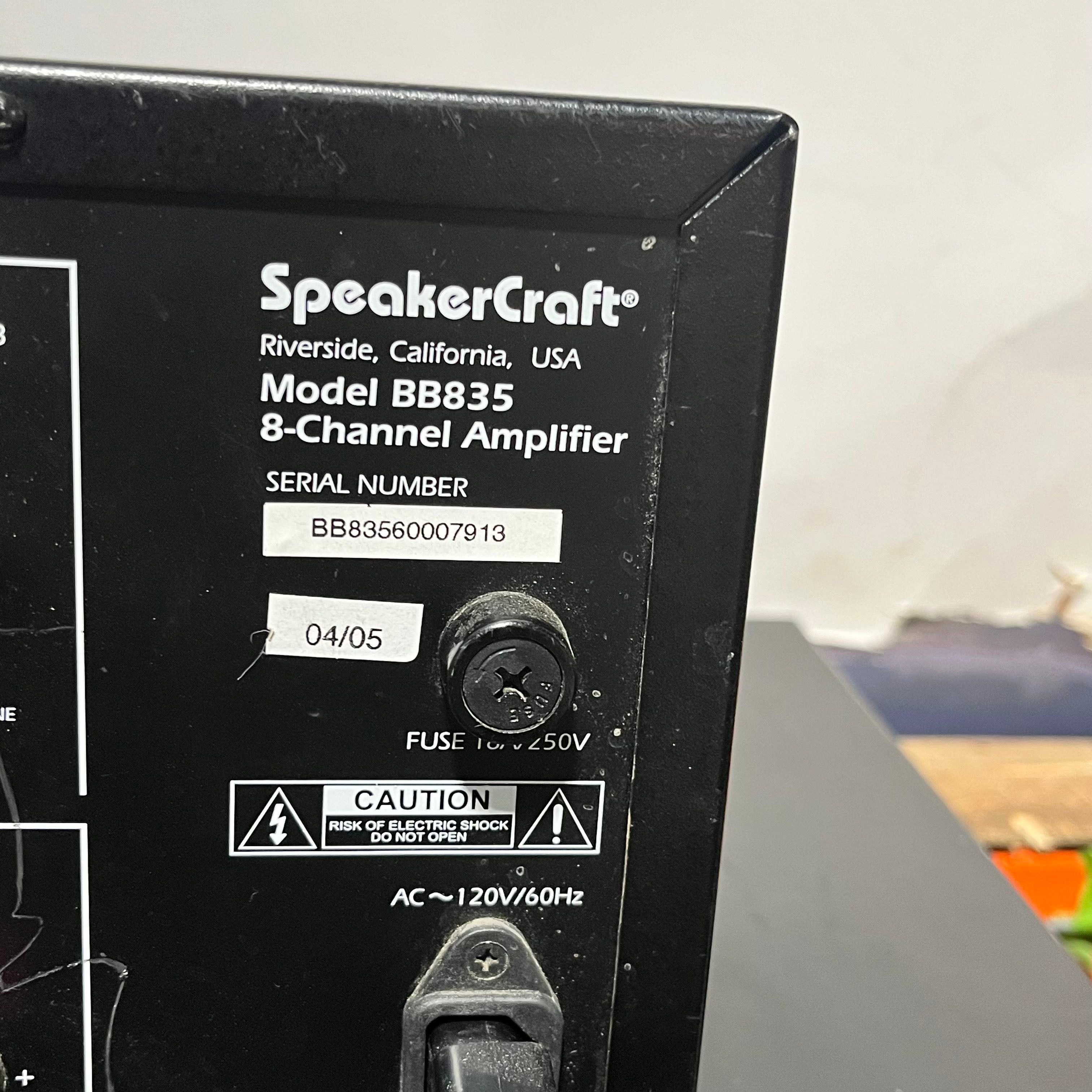 SpeakerCraft 8 Channel Amplifier BB835