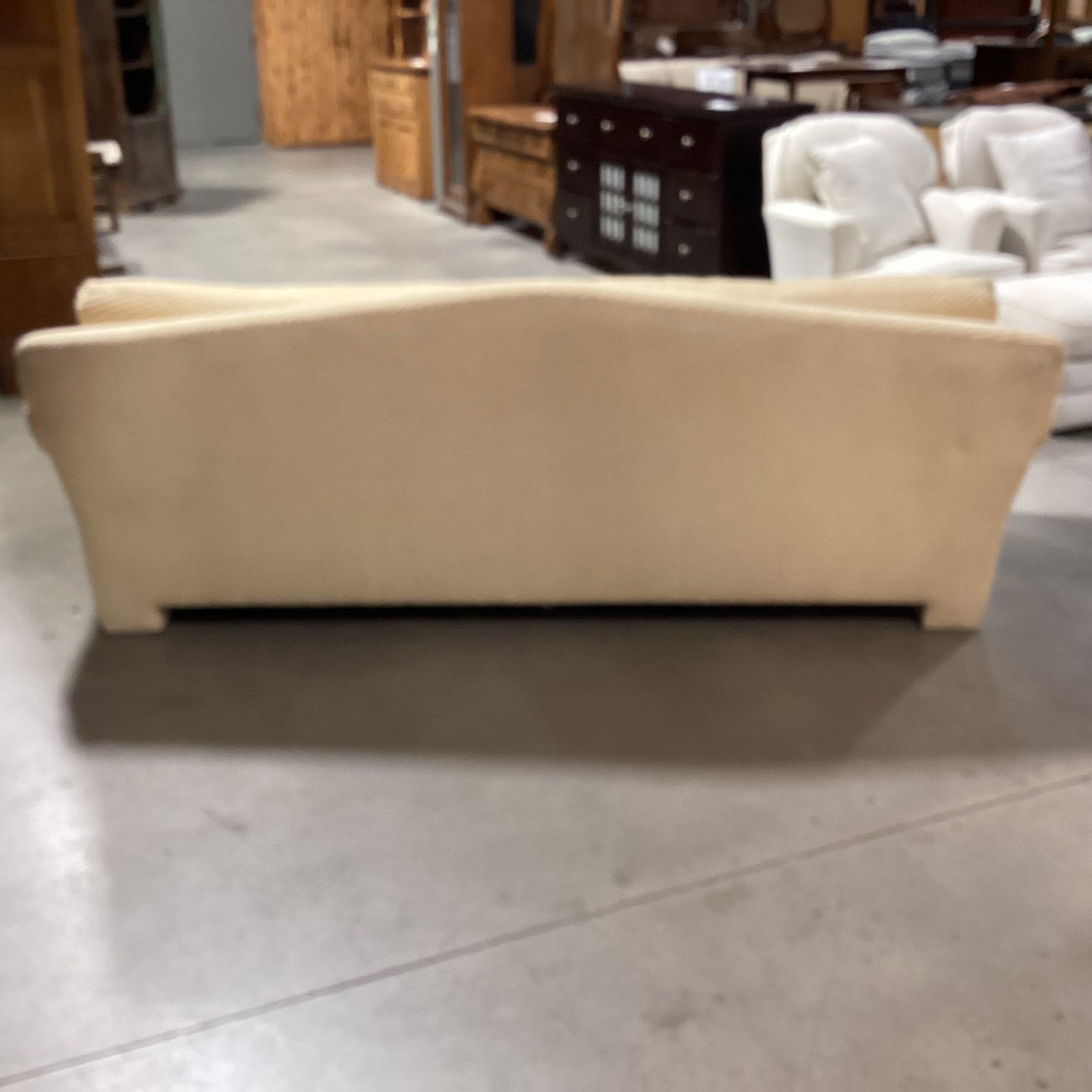 A Rudin Wheat Chenille Raised Design Woven Down Custom Sofa