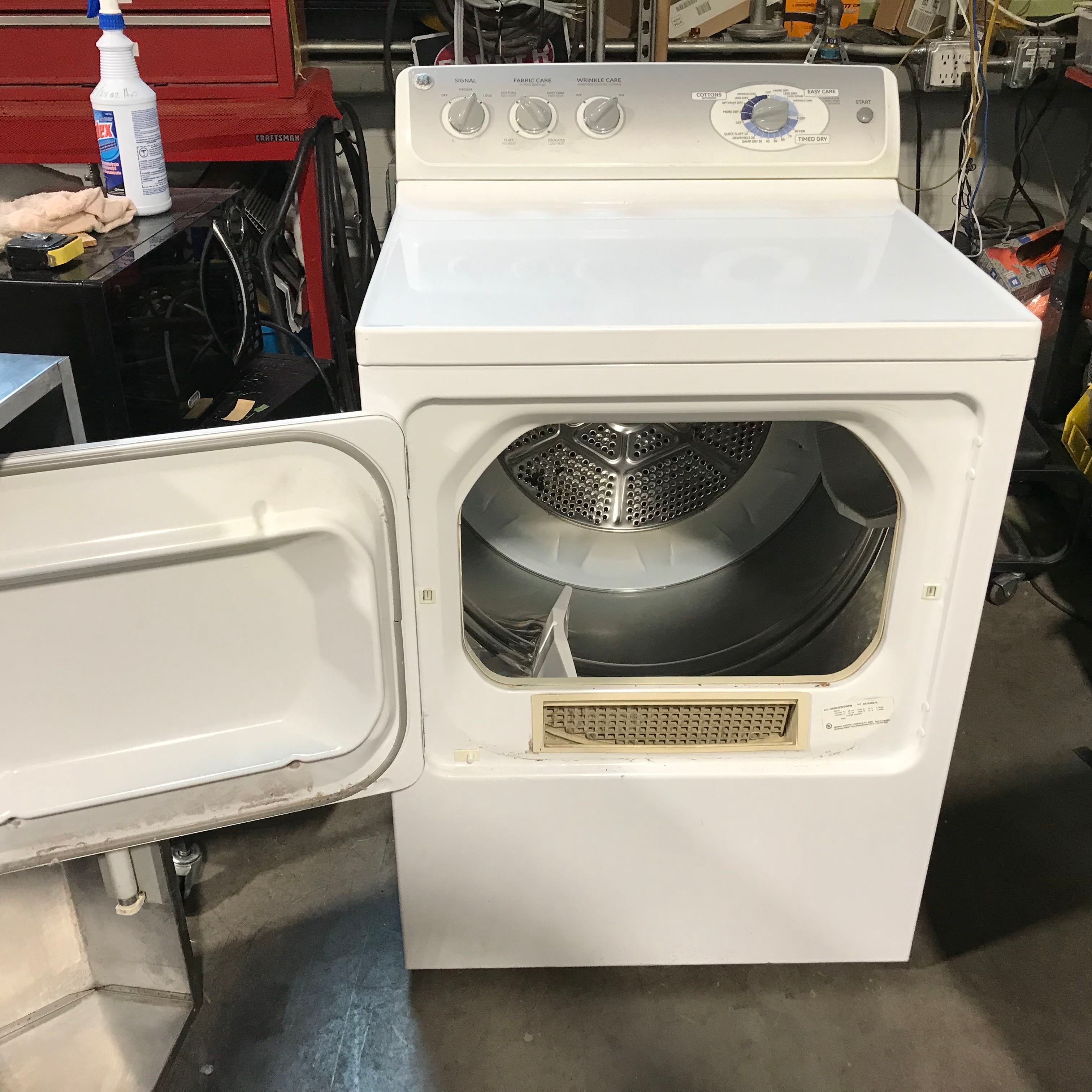 GE White Front Load Electric Dryer