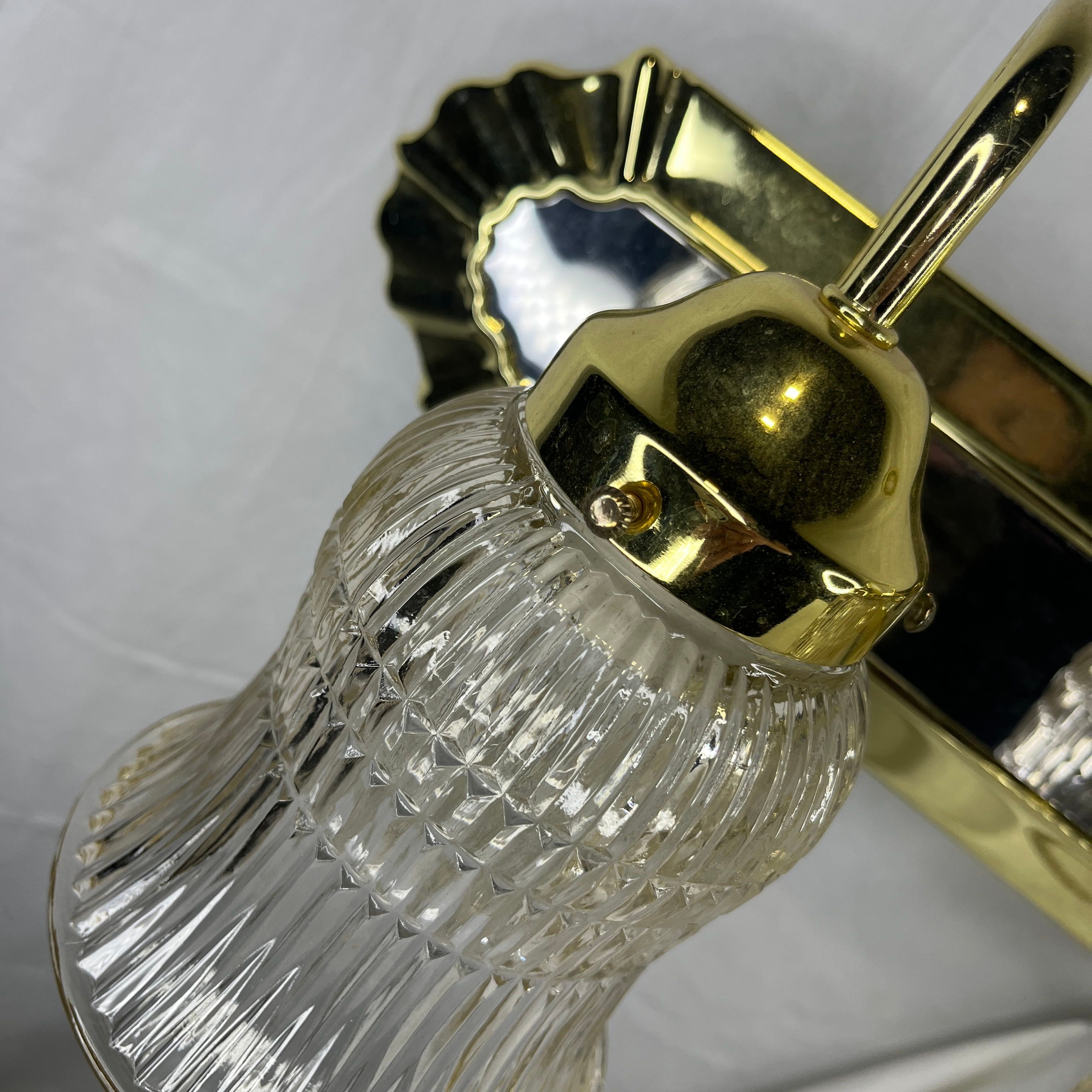 Polished Brass with Glass 5 Light Vanity Wall Sconce