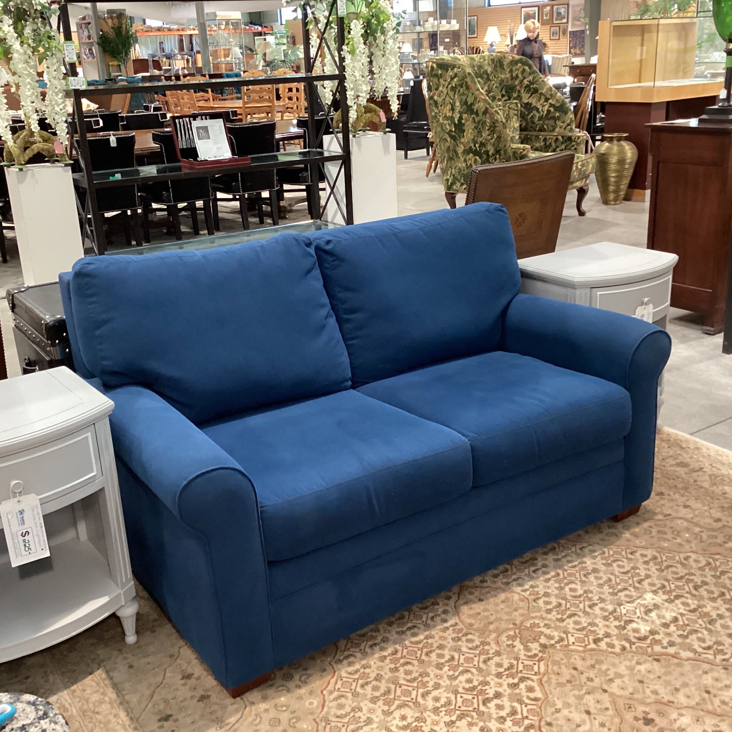 American Leather Furniture Blue Loveseat Sofa