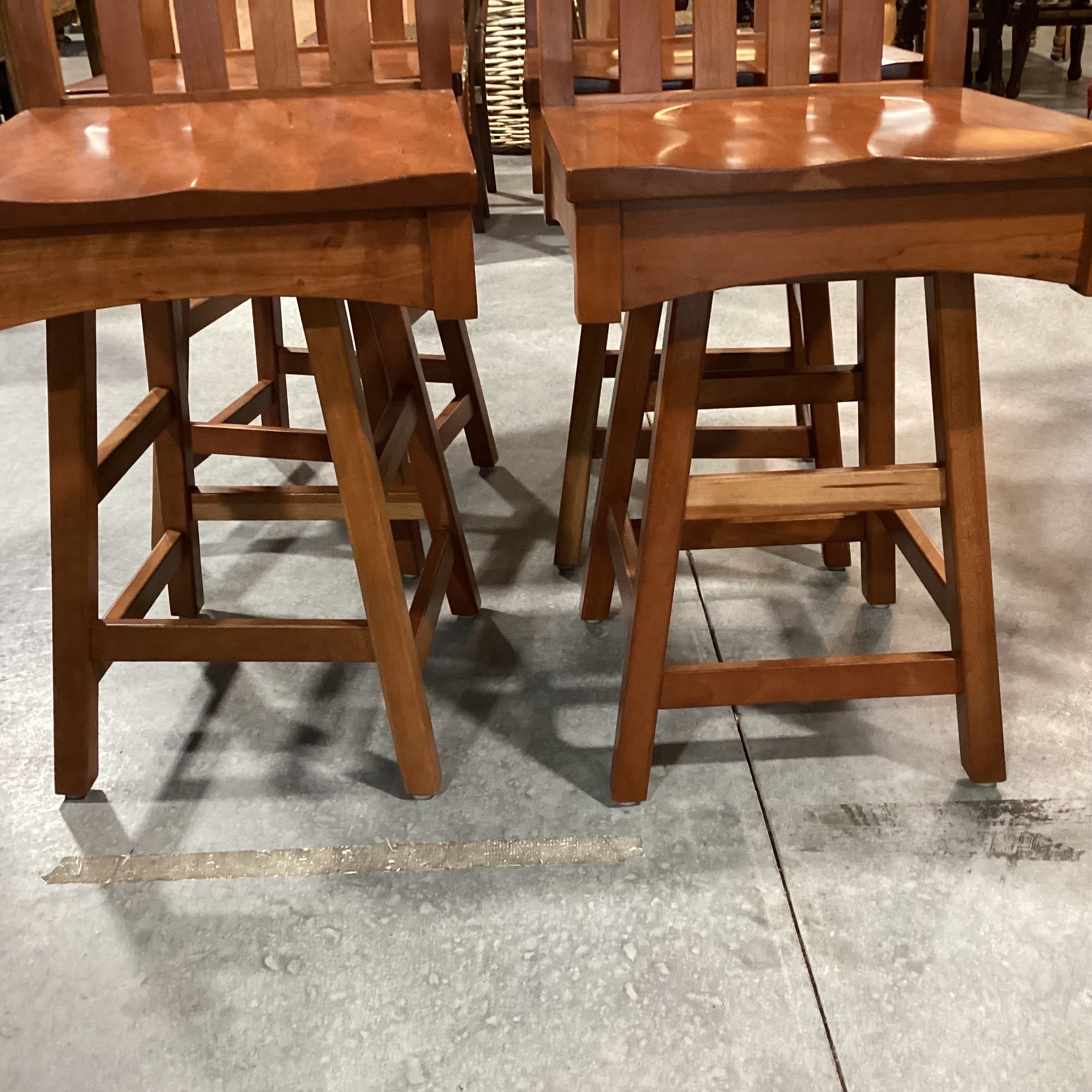 Set of 4 Hand Crafted Solid Cherry Swivel Barstools