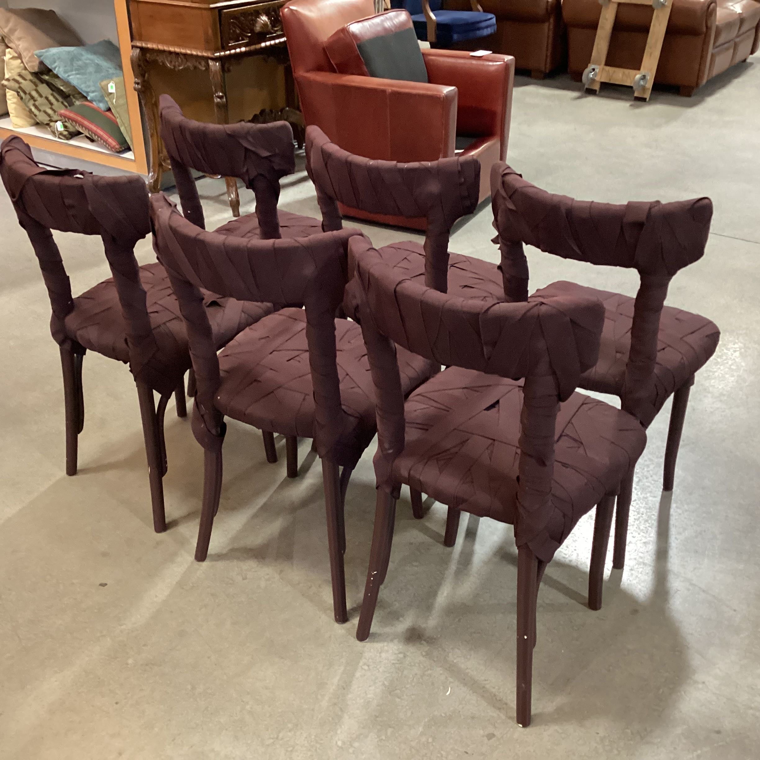 Peter Traag for Edra Purple Bandage Mummy Dining Chairs
