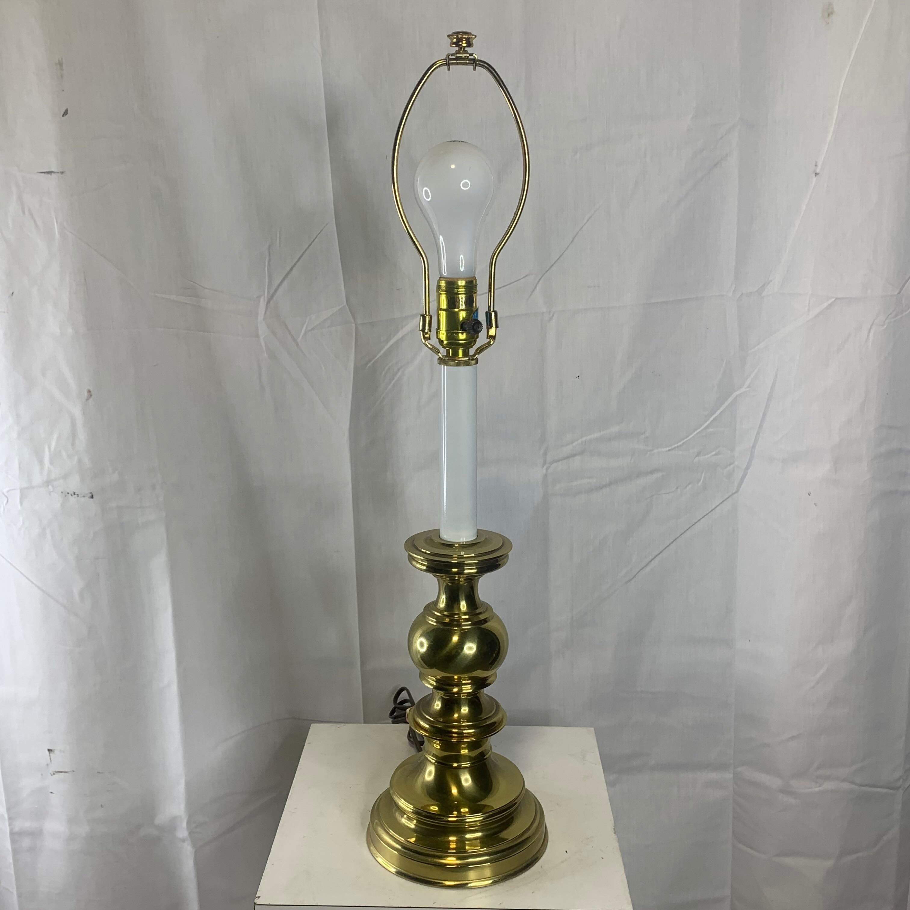 6.5 Diameter x 21 Stiffel Brass Candlestick Style Table Lamp