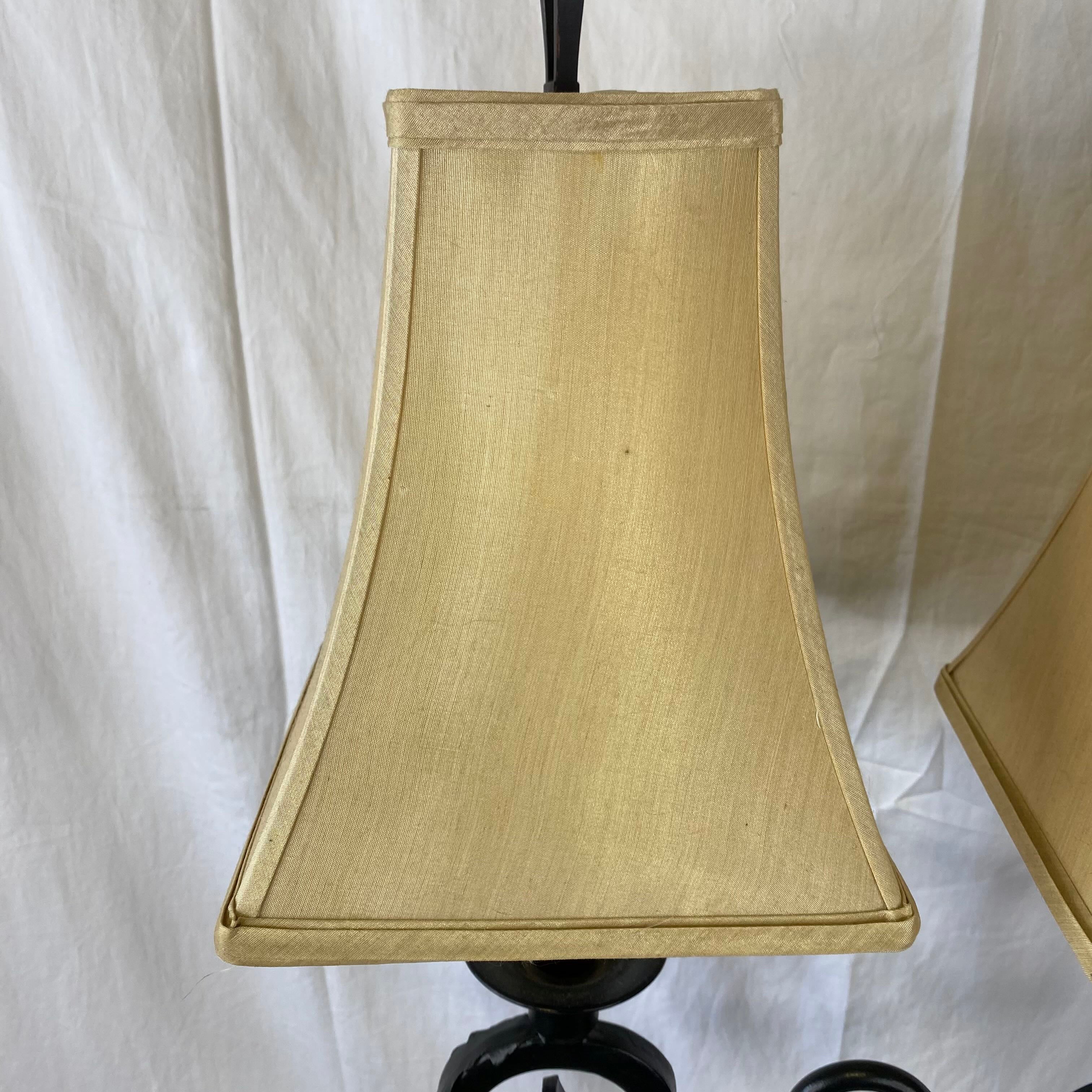 Uttermost Hollywood Regency Double Light Shade Black Table Lamp
