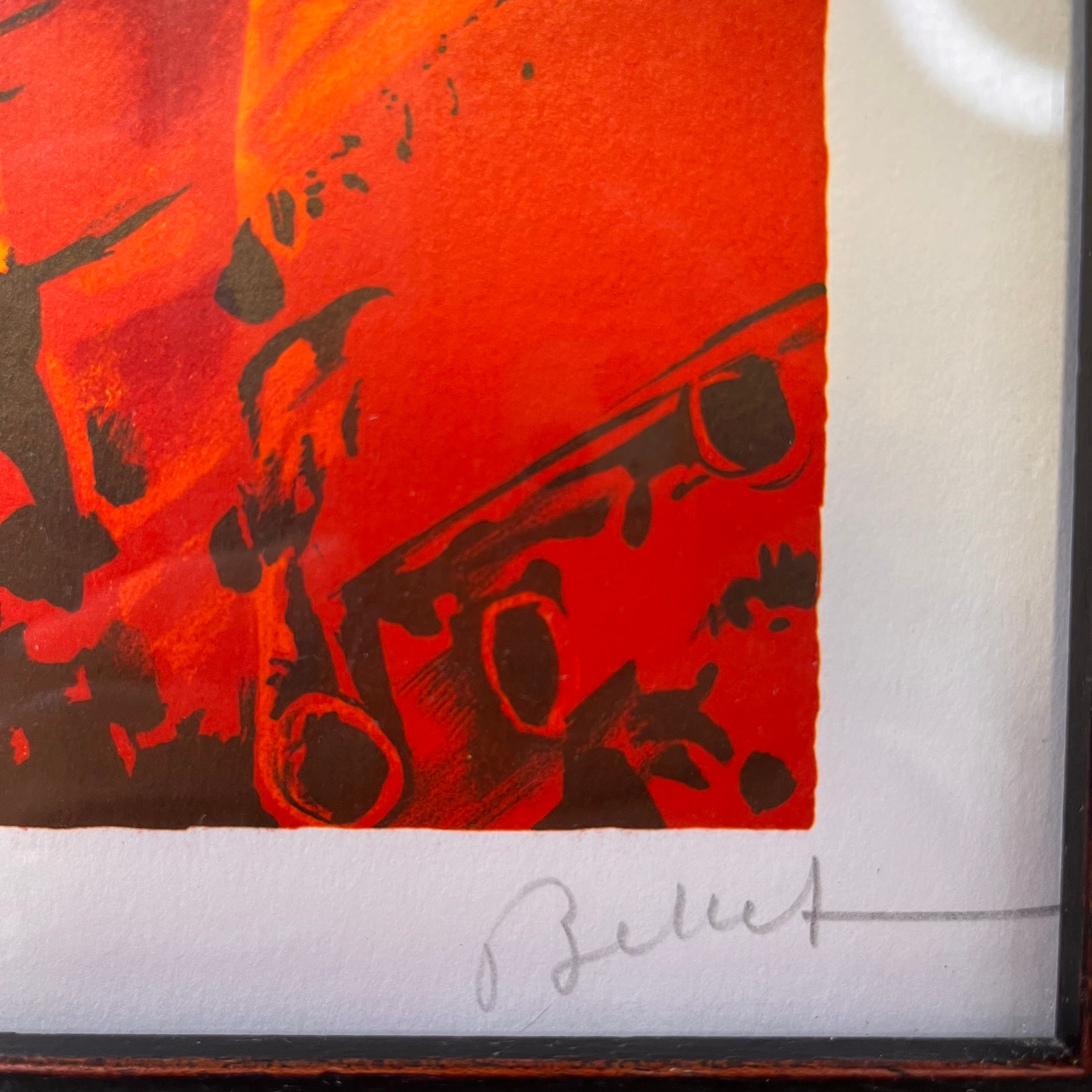 "Ete Rouge" by Emile Bellet Limited Edition Lithograph Print in Color Signed in Pencil 168/450 Wall Art