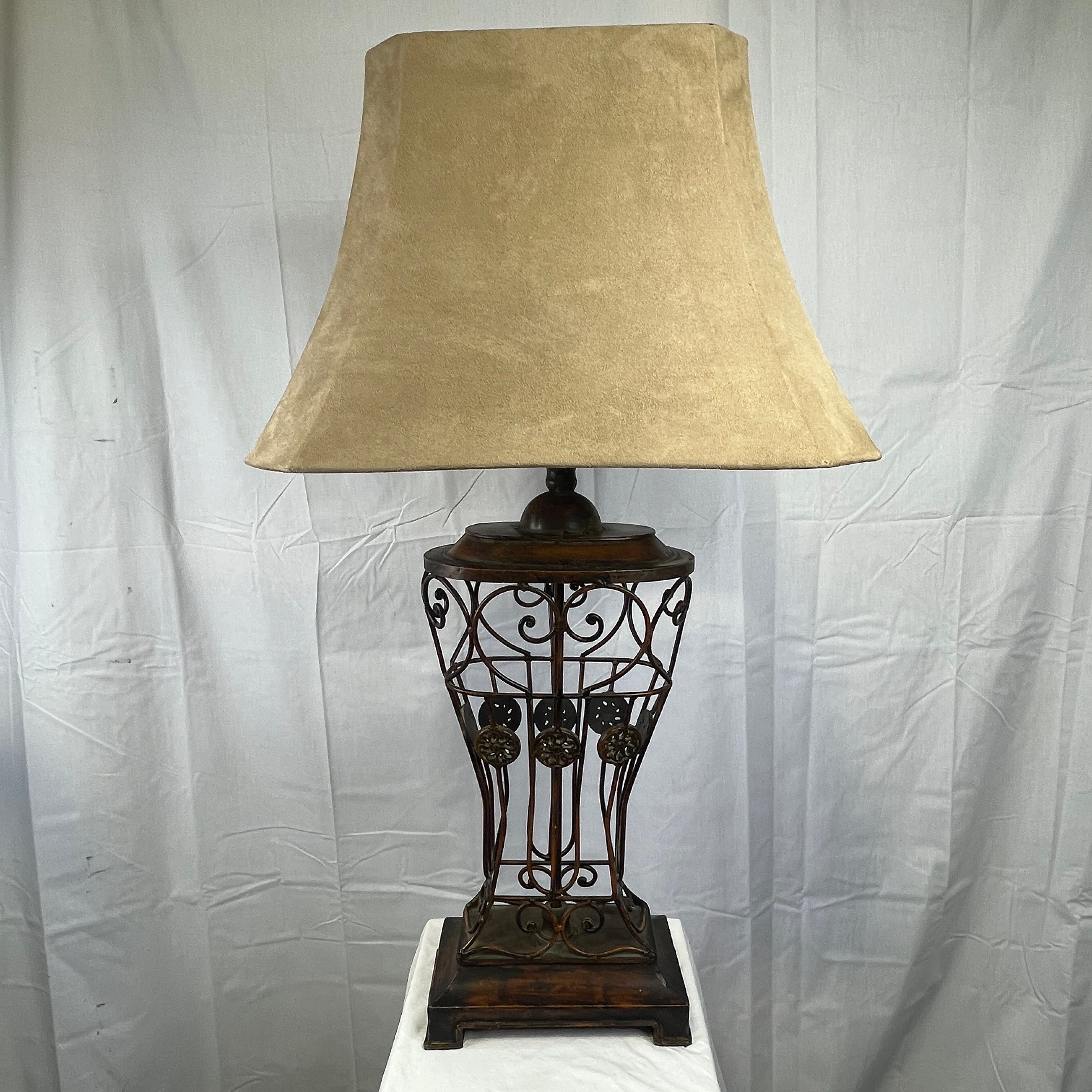 Uttermost Rust Finish Metal Ornate with Shade Table Lamp