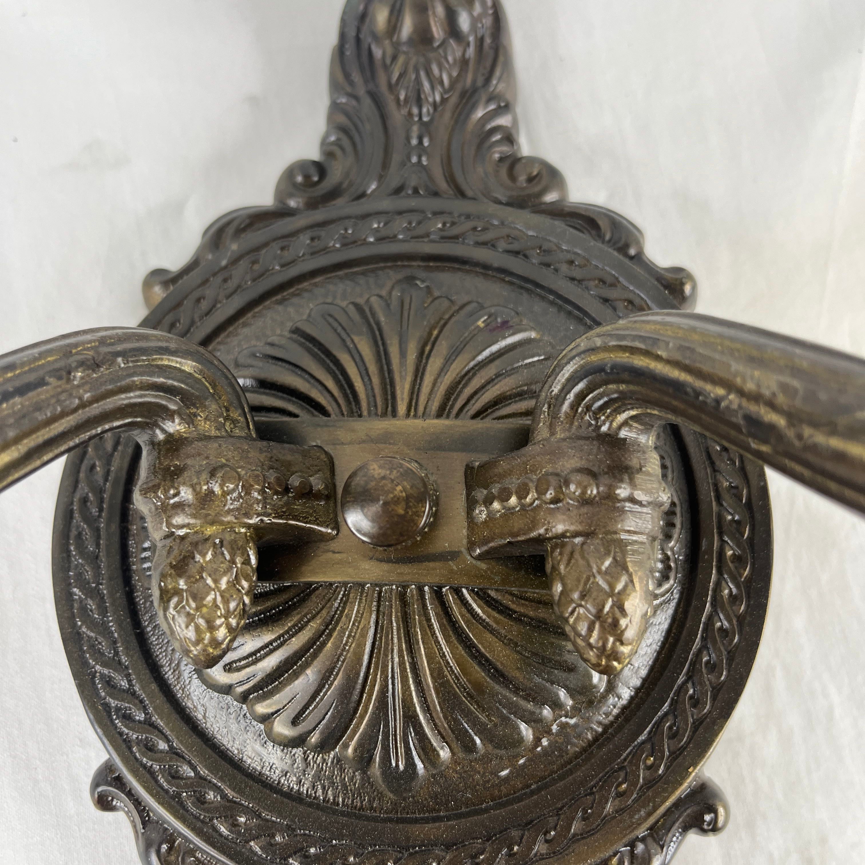 Vintage Brass Ornate Made in Spain 2 Light Wall Sconce