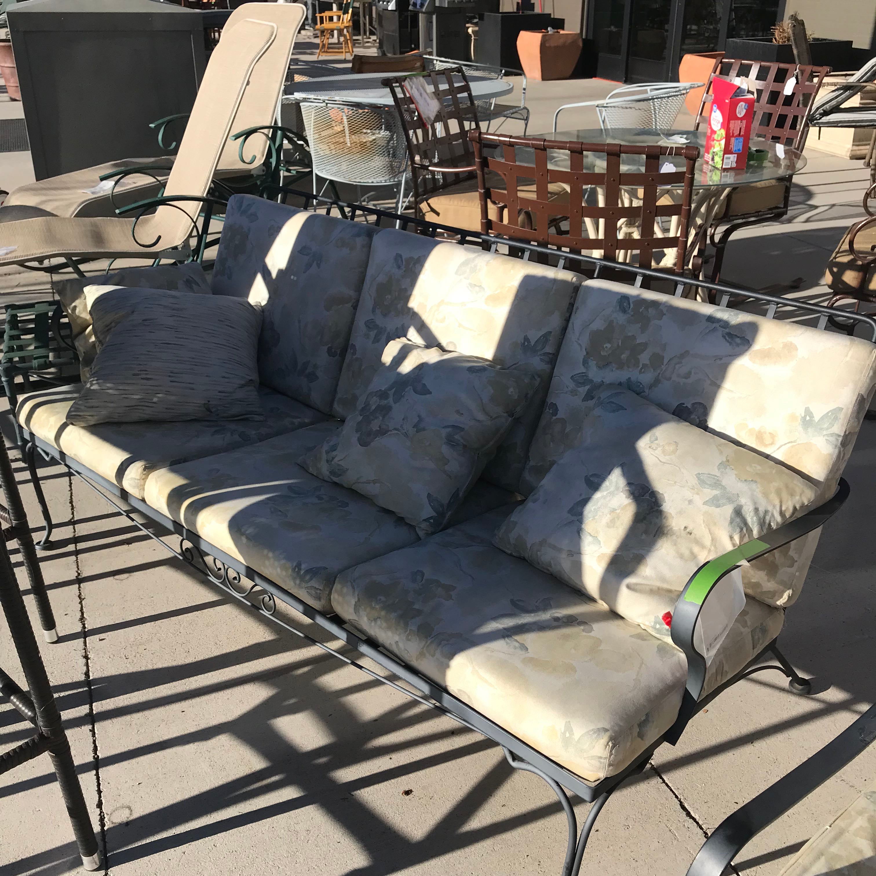Metal Patio with Cushions Couch