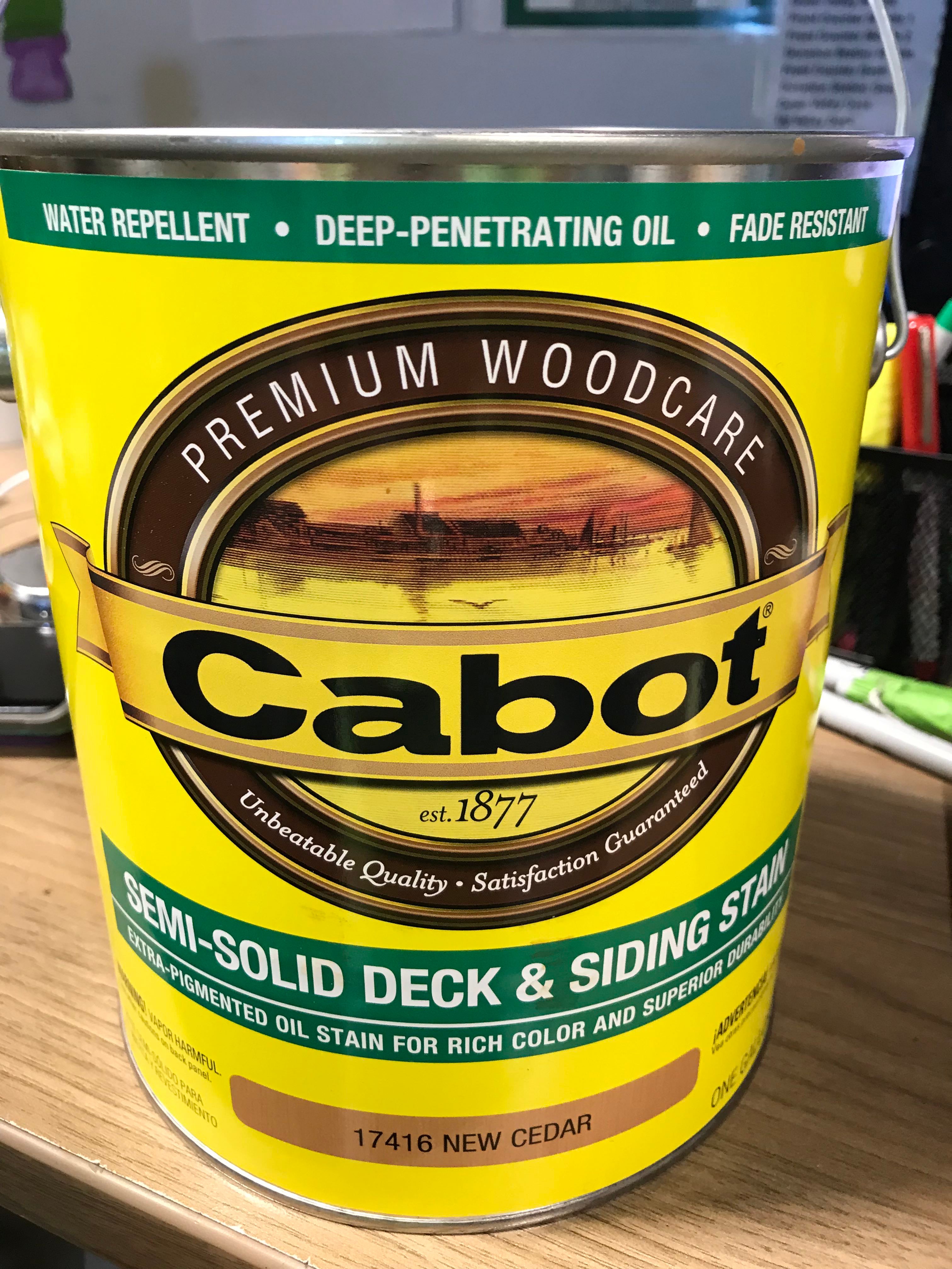 1 Gallon Cabot Semi-Solid Deck & Siding 17416 New Cedar Extra Pigmented Oil Stain