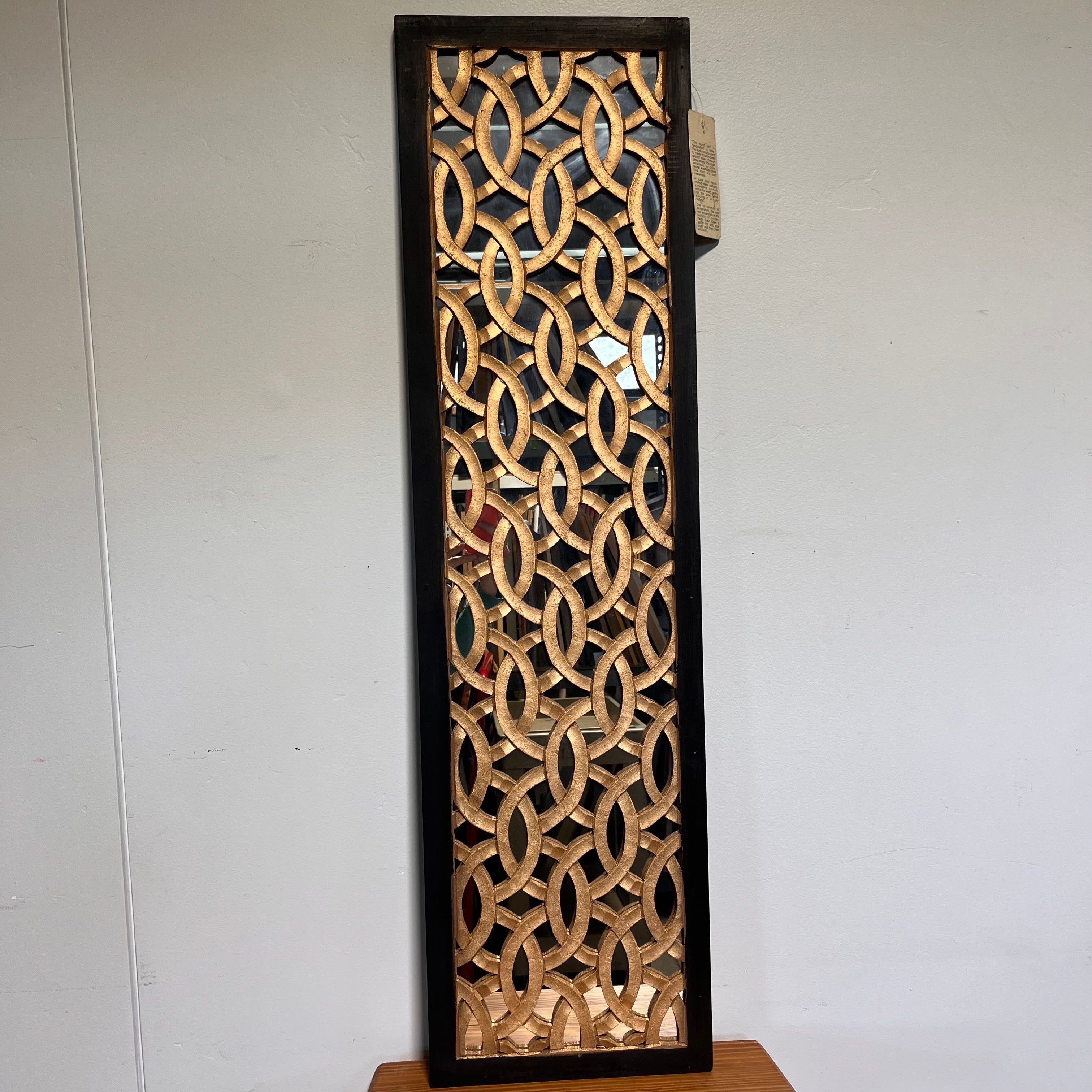WD Handicrafts Furniture Carved Wood with Mirror Wall Panel