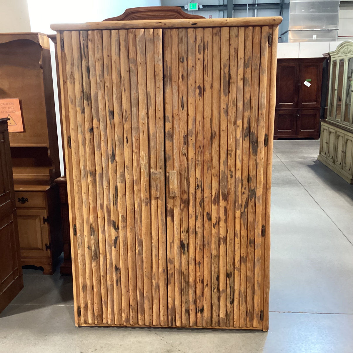 Log Pole Wrapped 2 Door Wardrobe Armoire — Habitat Roaring Fork