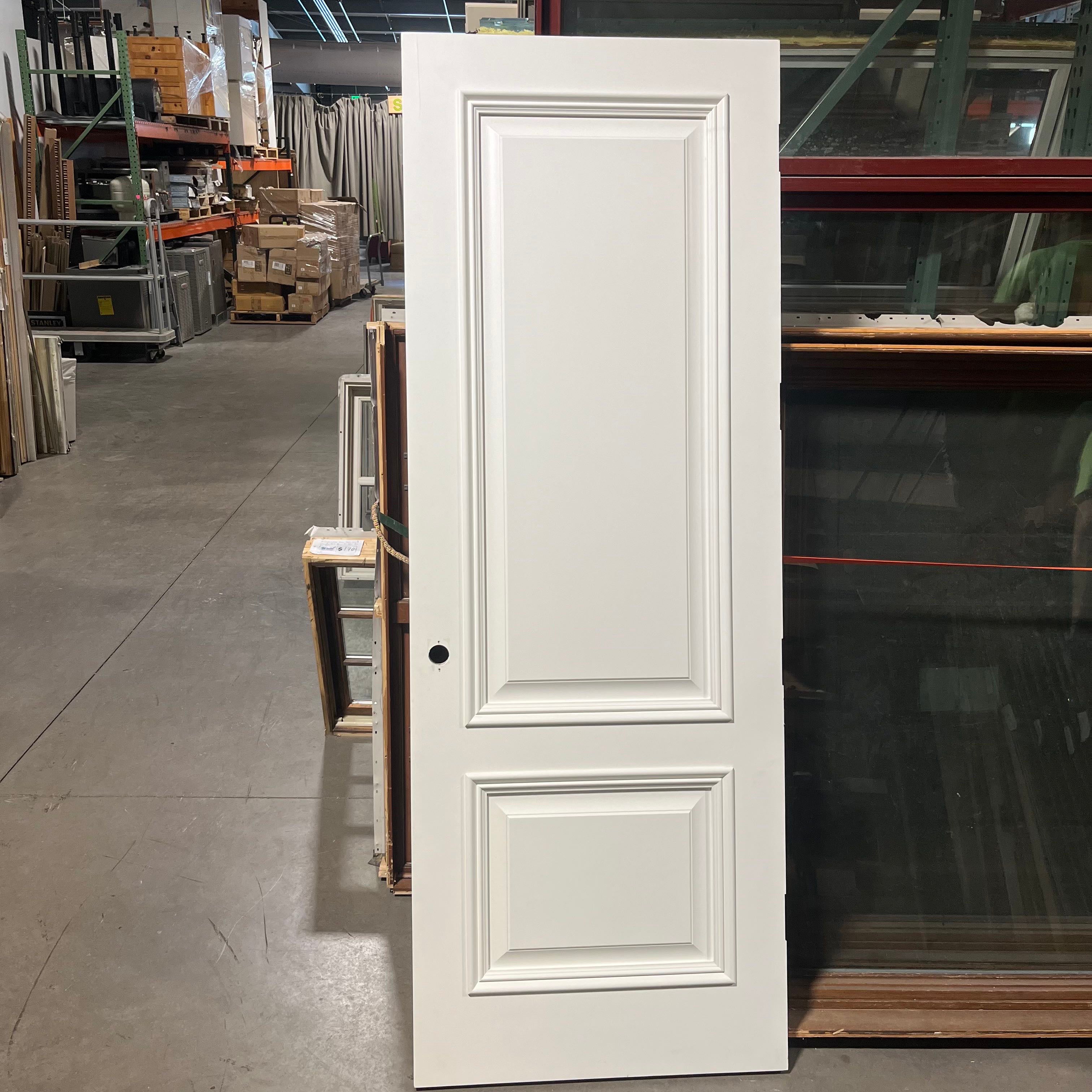 31.75"x 87.5"x 1.75" 2 Panel Painted White Solid Wood/Timber Strand Interior Door