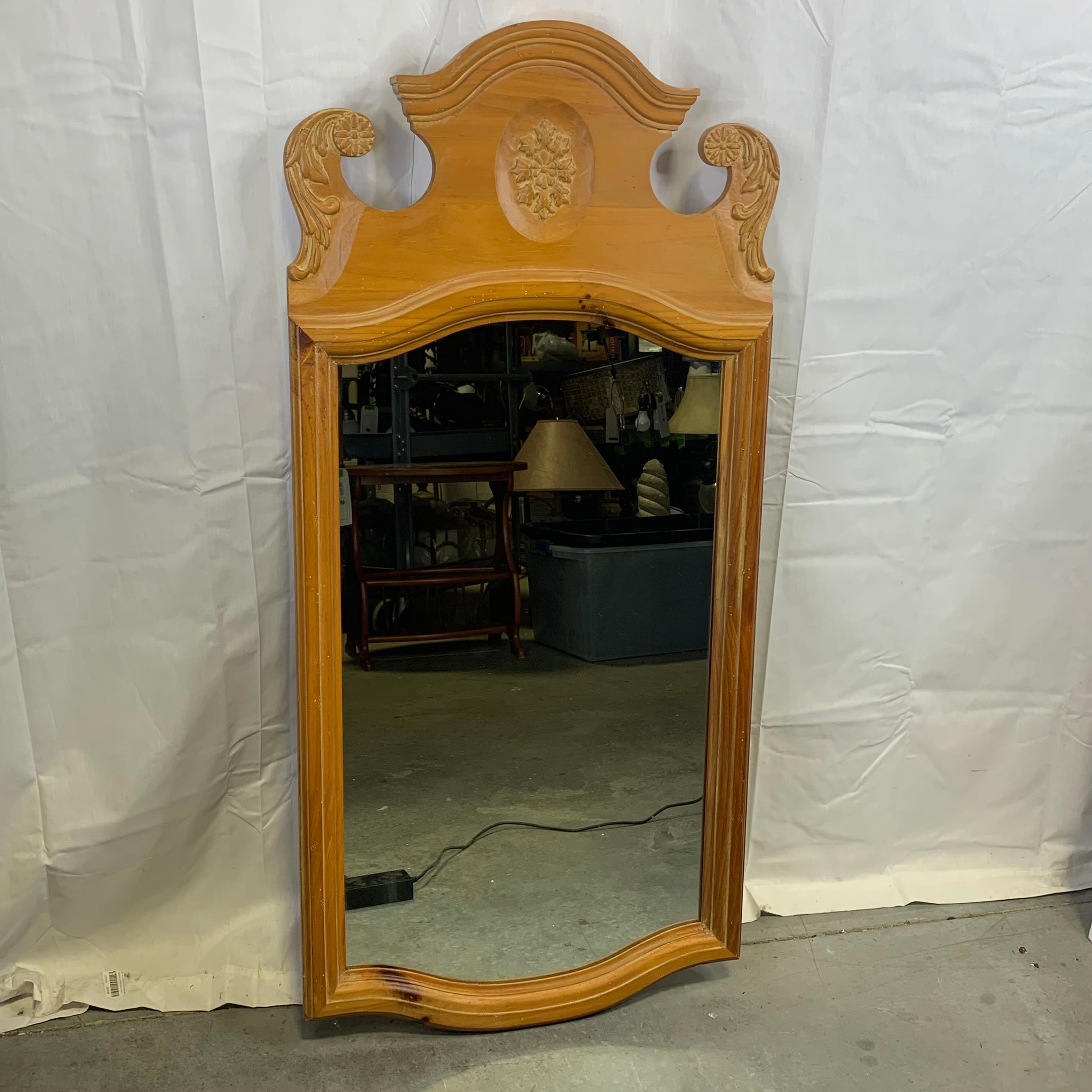21"x 45" Lexington Chippendale Style Carved Pine Framed Mirror