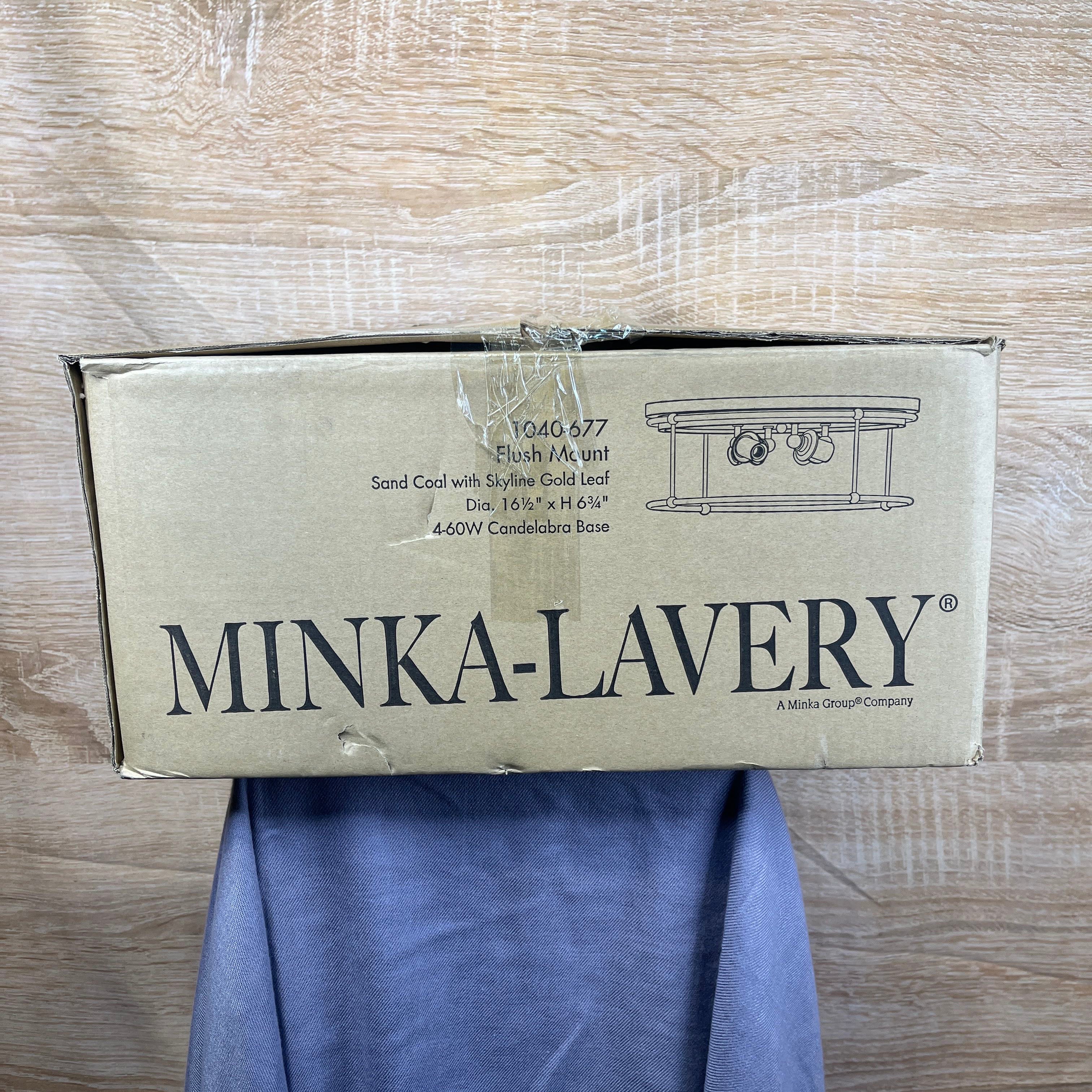 Minka Lavery 4-Light Sand Coal with Skyline Gold Leaf Flush Mount Ceiling Pendant