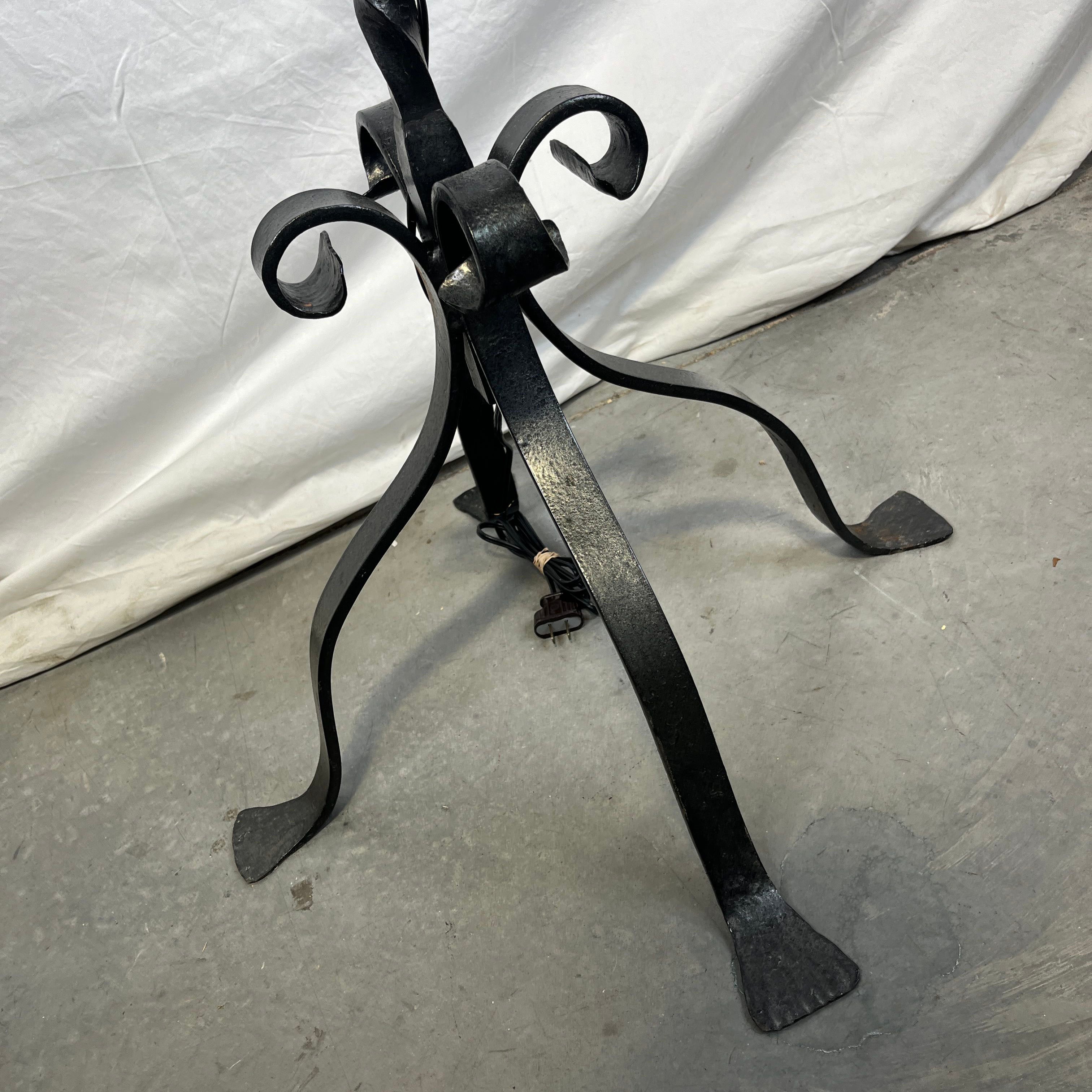French Turn of the Century 4-Light Wrought Iron Candelabra Style Floor Lamp