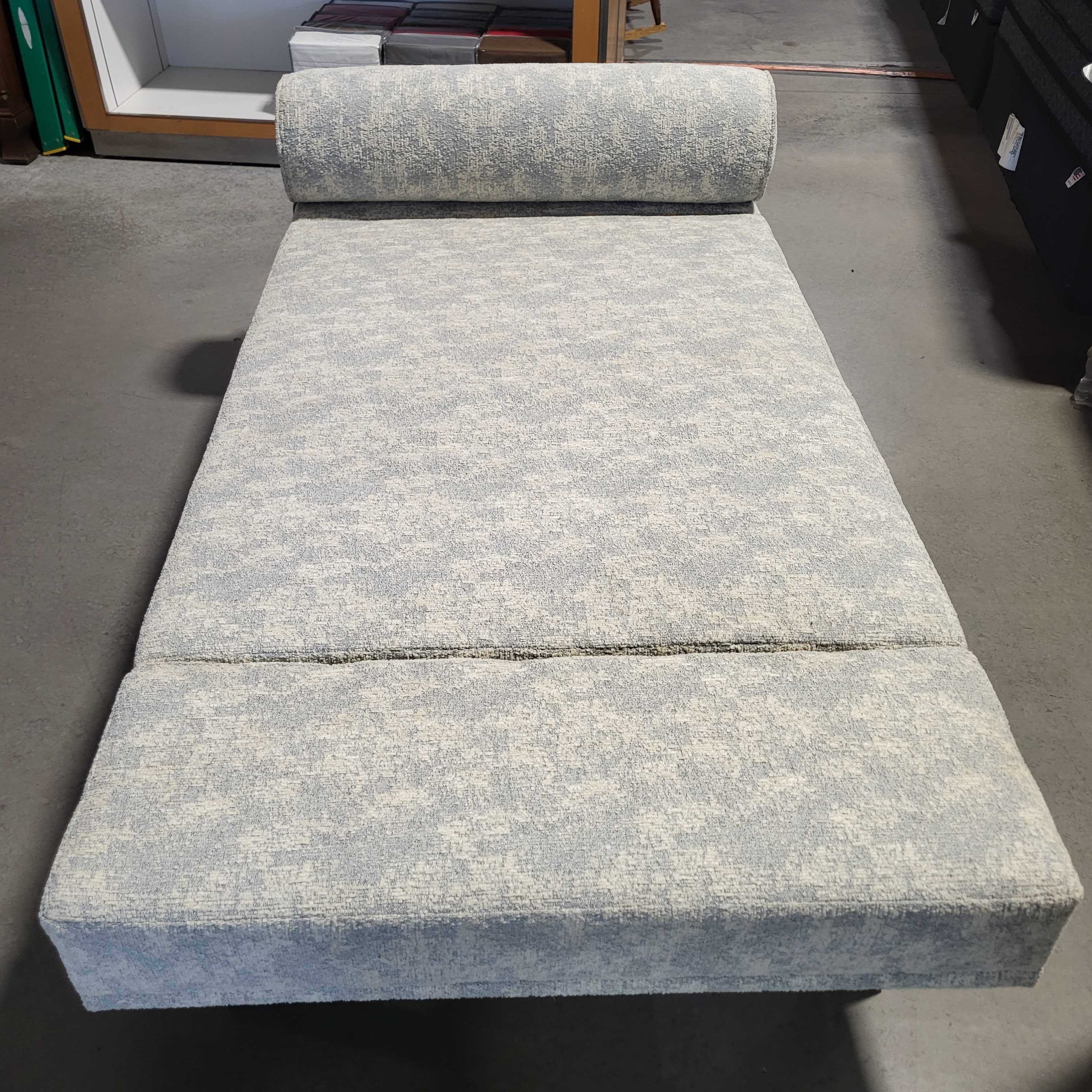 Custom Cream Grey Raised Woven Wood Chaise Day Bed