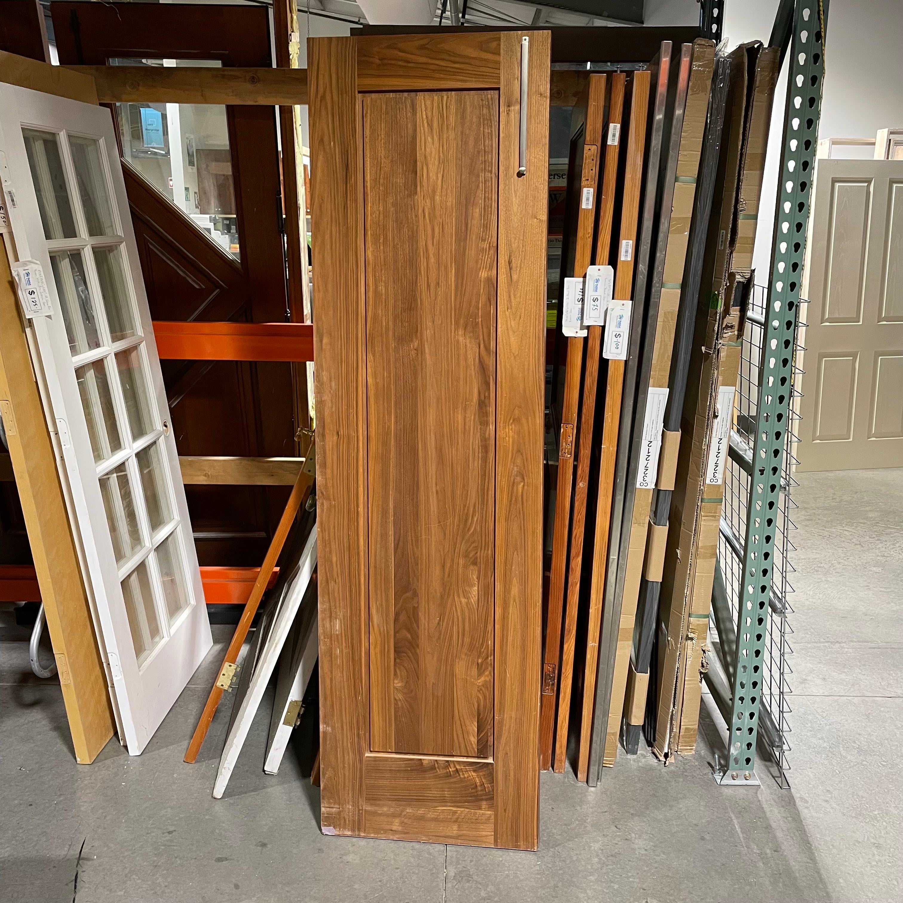 23.75"X 83.5"x 1.75" Single Panel Brown Stain Oak Veneer Solid Wood Interior Door