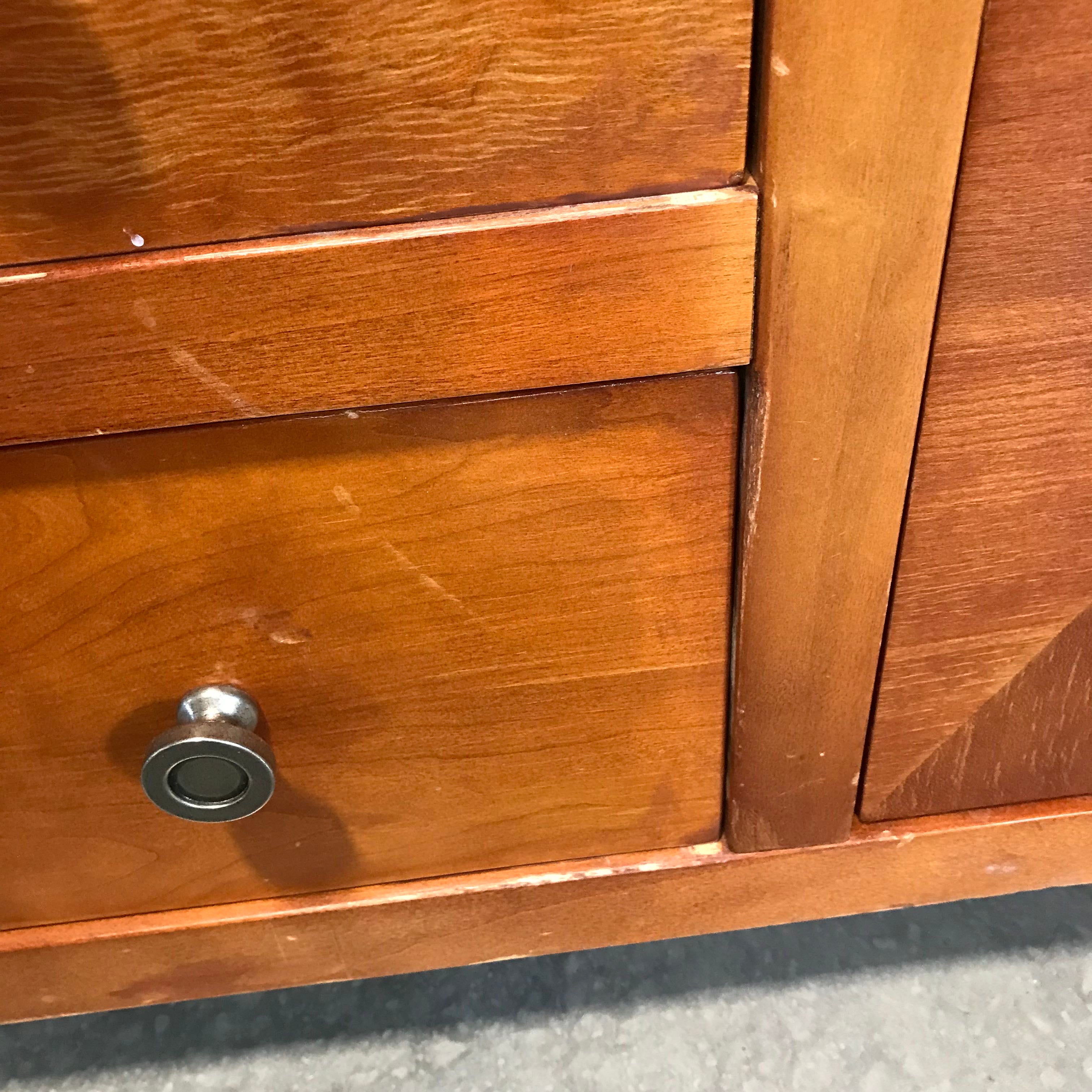 Zocalo Mesquite Wood 3 Drawer 2 Door Chrome Accent Dresser