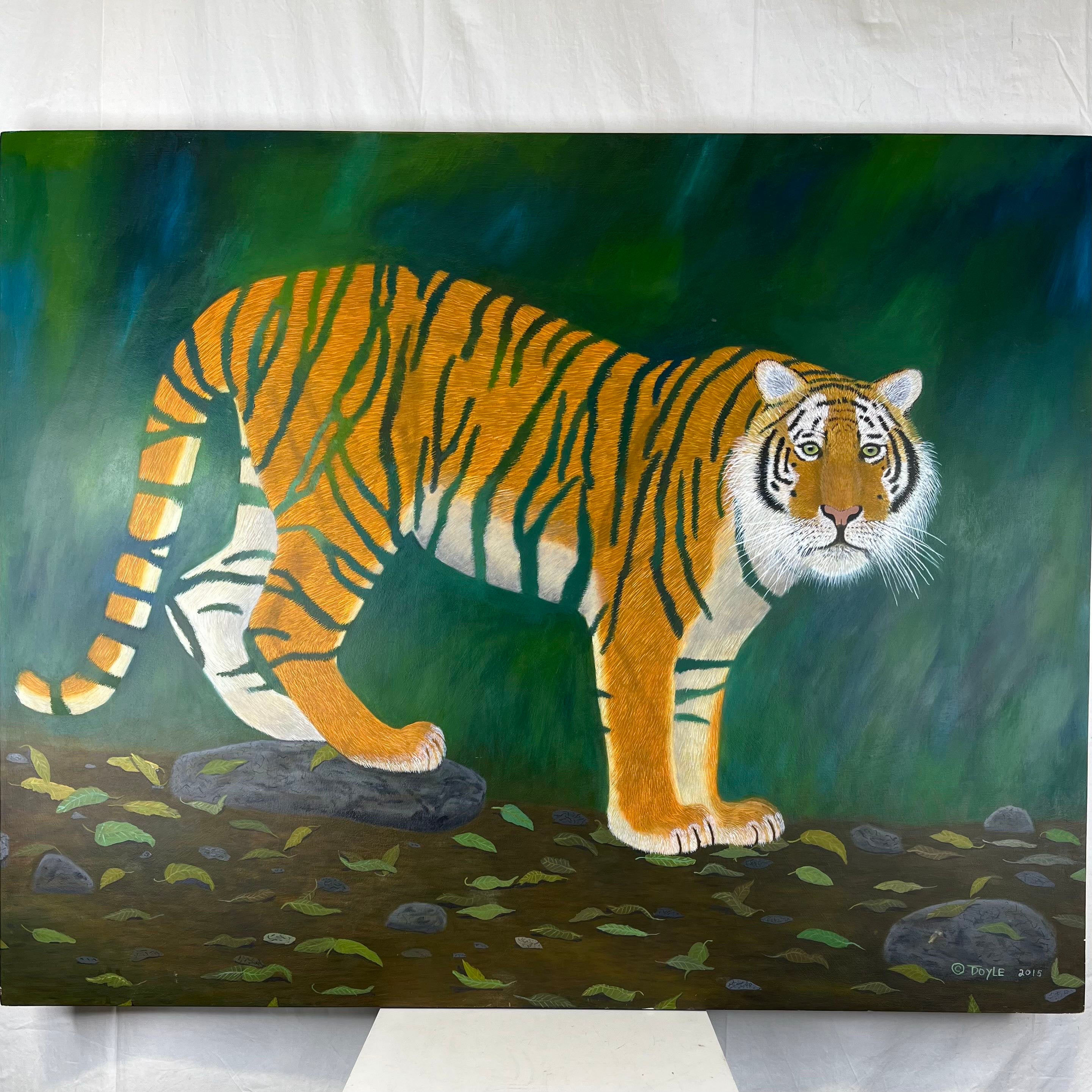 "El Tigre" by Terry Doyle 2015 Oil on Wood Signed Original Painting Wall Art