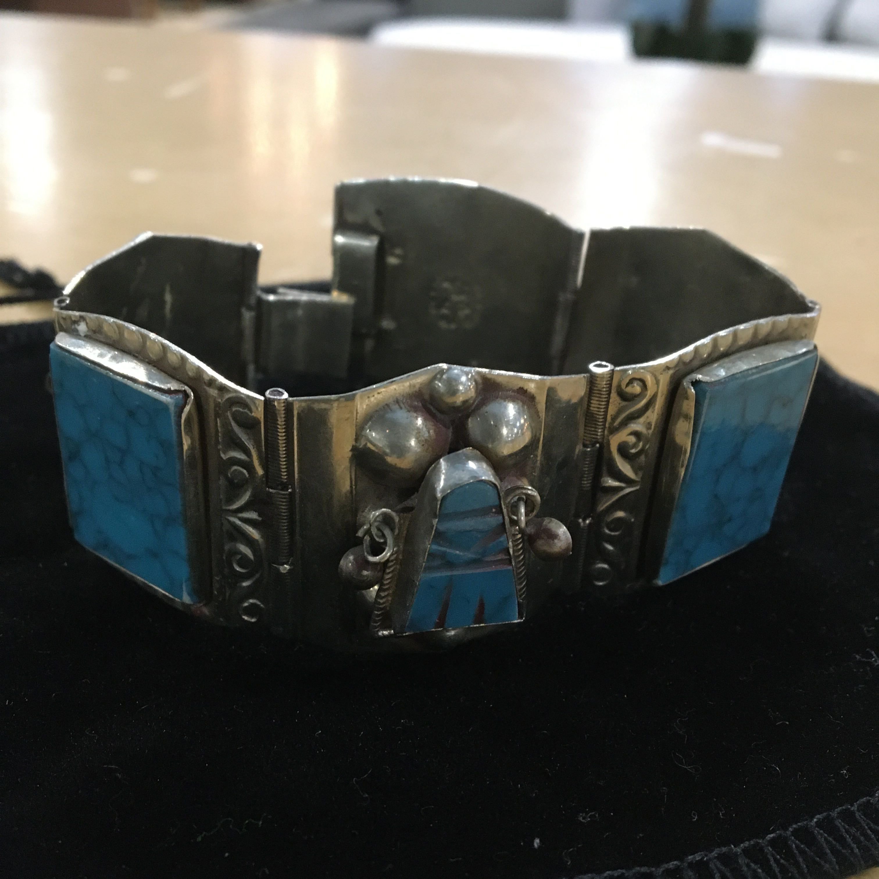 Mexico Silver Turquoise Bracelet