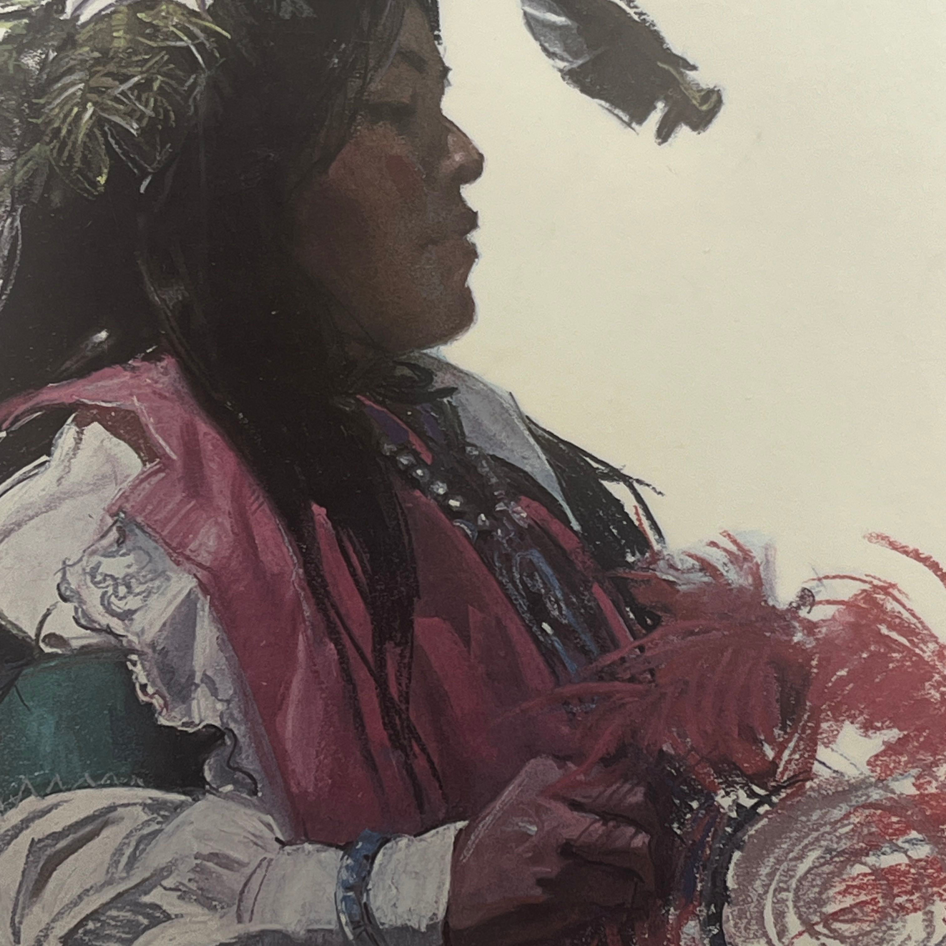 Native American Portrait Lithograph by Bettina Steinke