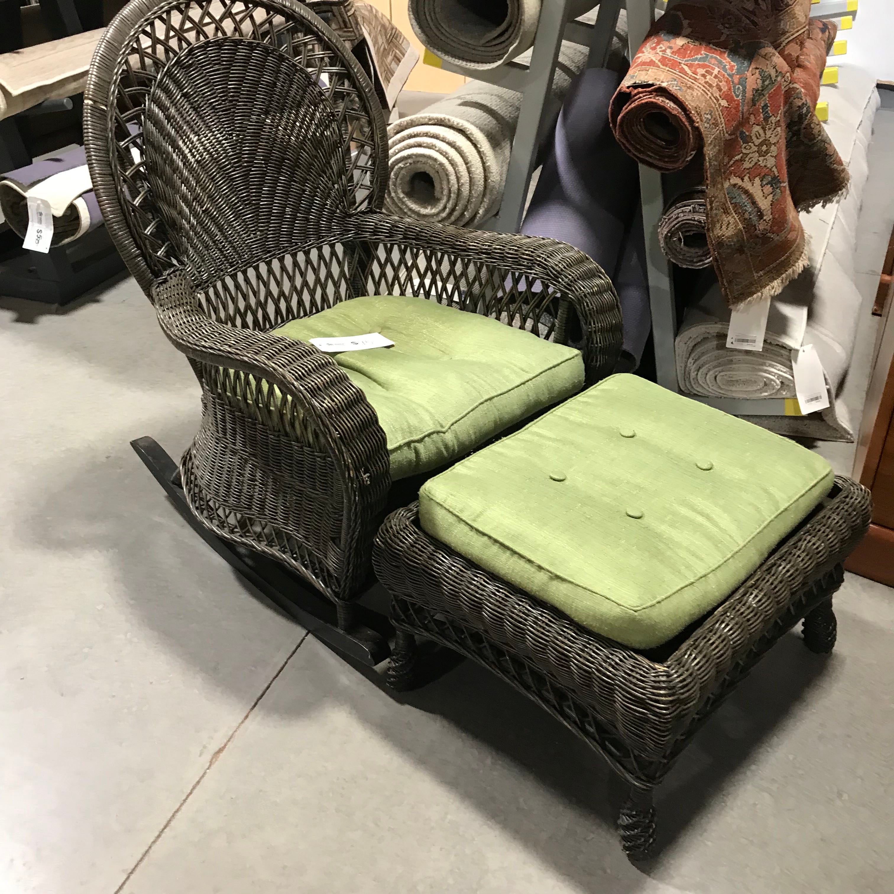 Pier One Imports Wicker Rocking Chair with Ottoman — Habitat Roaring Fork