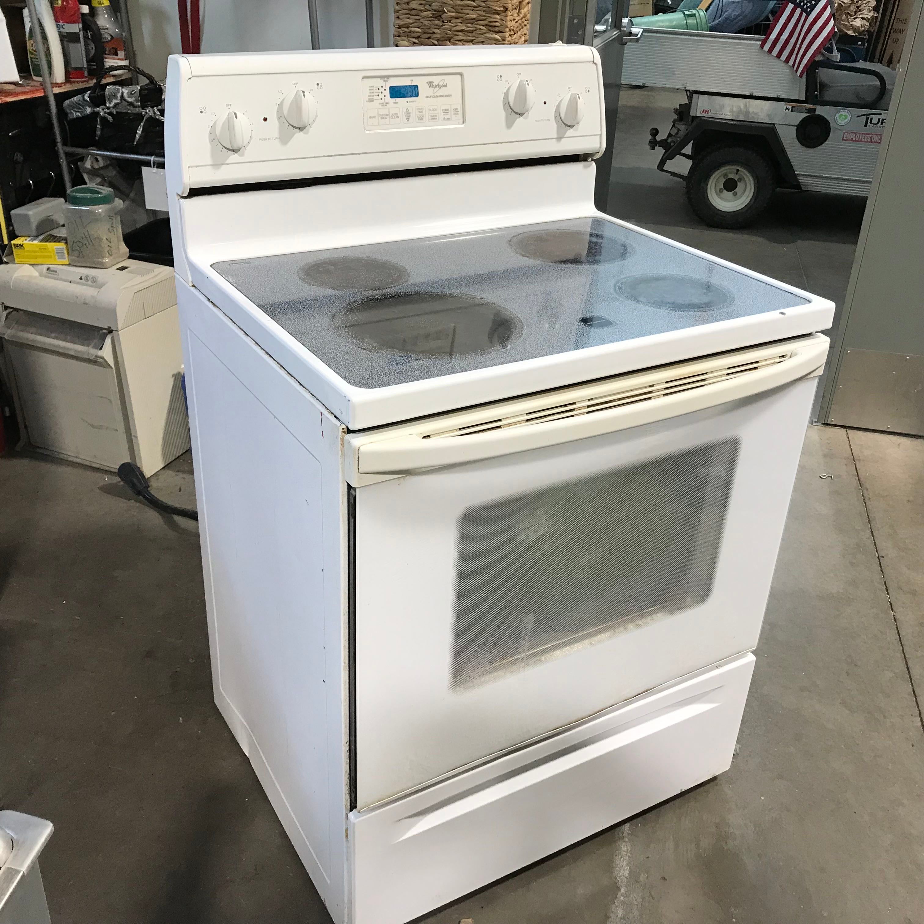 Whirlpool White Glass Top Electric Range — Habitat Roaring Fork