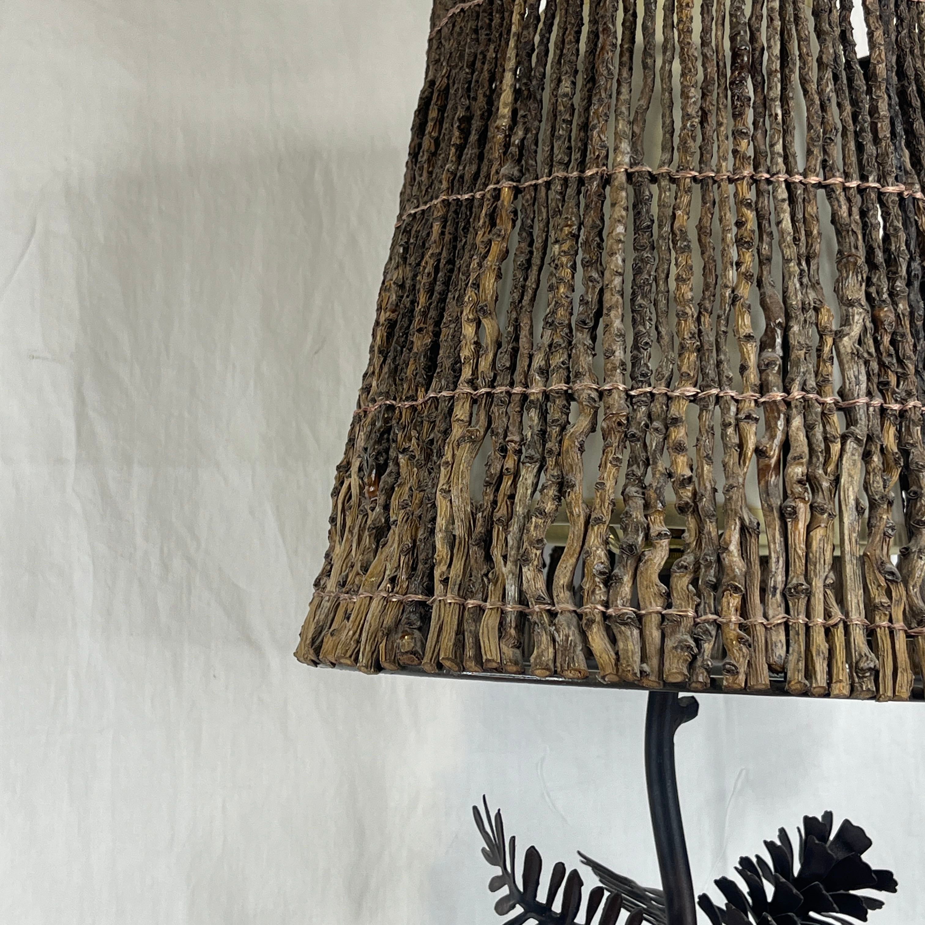 Tall Palecek Pine Cone with Twig Shade Table Lamp
